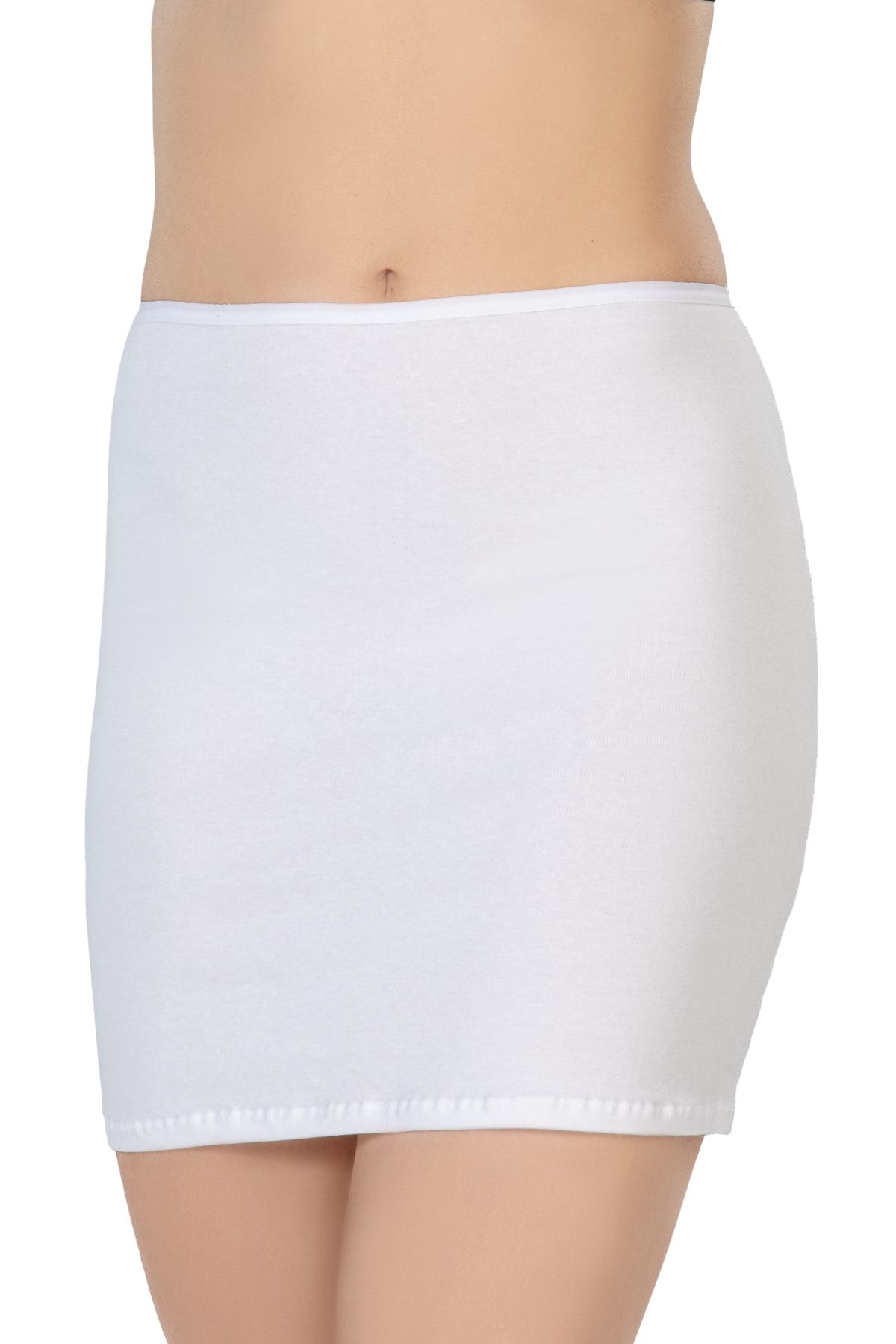 by HW Kadın Beyaz Modal Cotton Mini Jupon