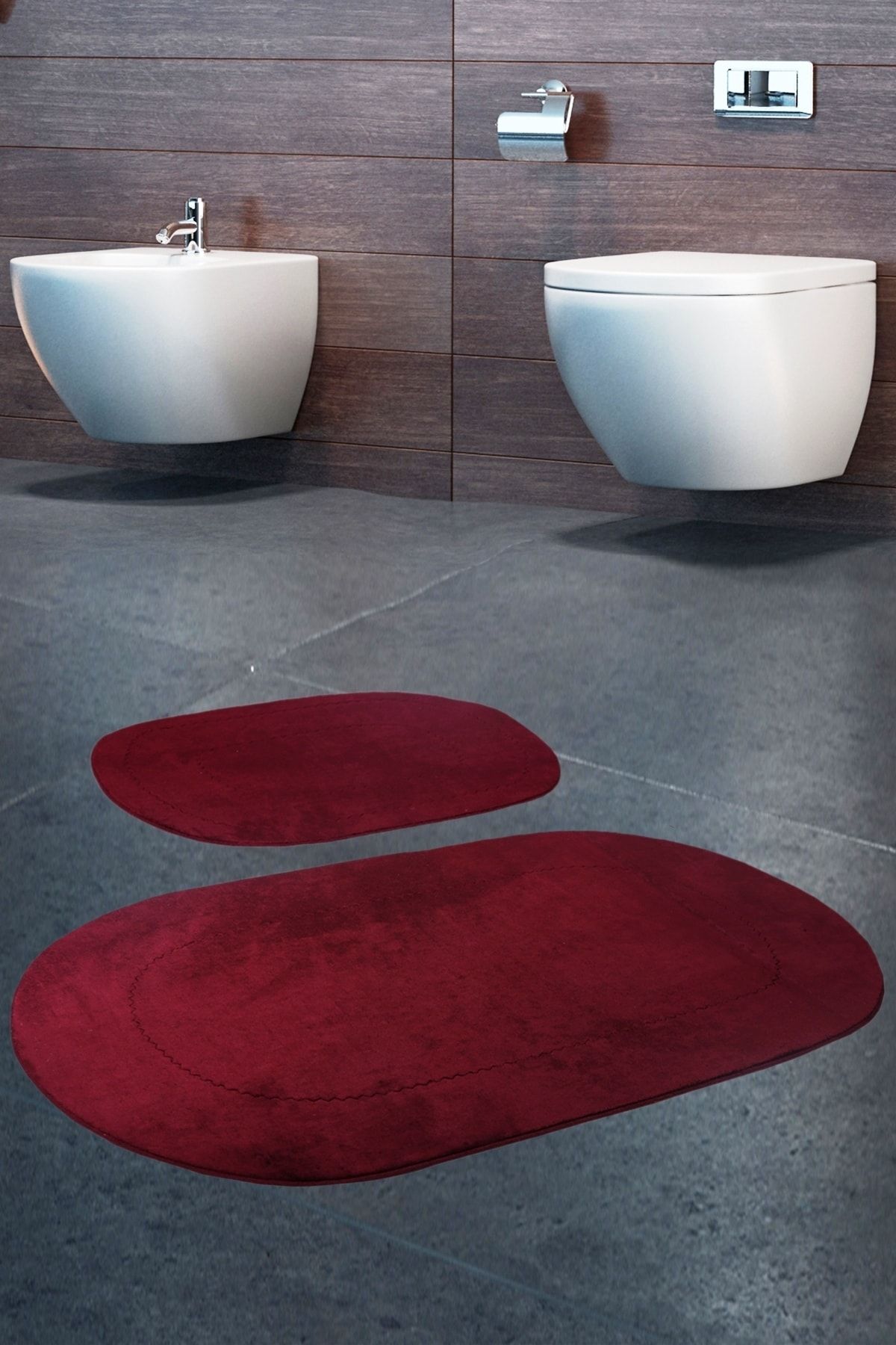 Bonny Home Rixos Mürdüm 2'li Banyo Halısı Paspası Seti Kaymaz Tabanlı Klozet Takımı