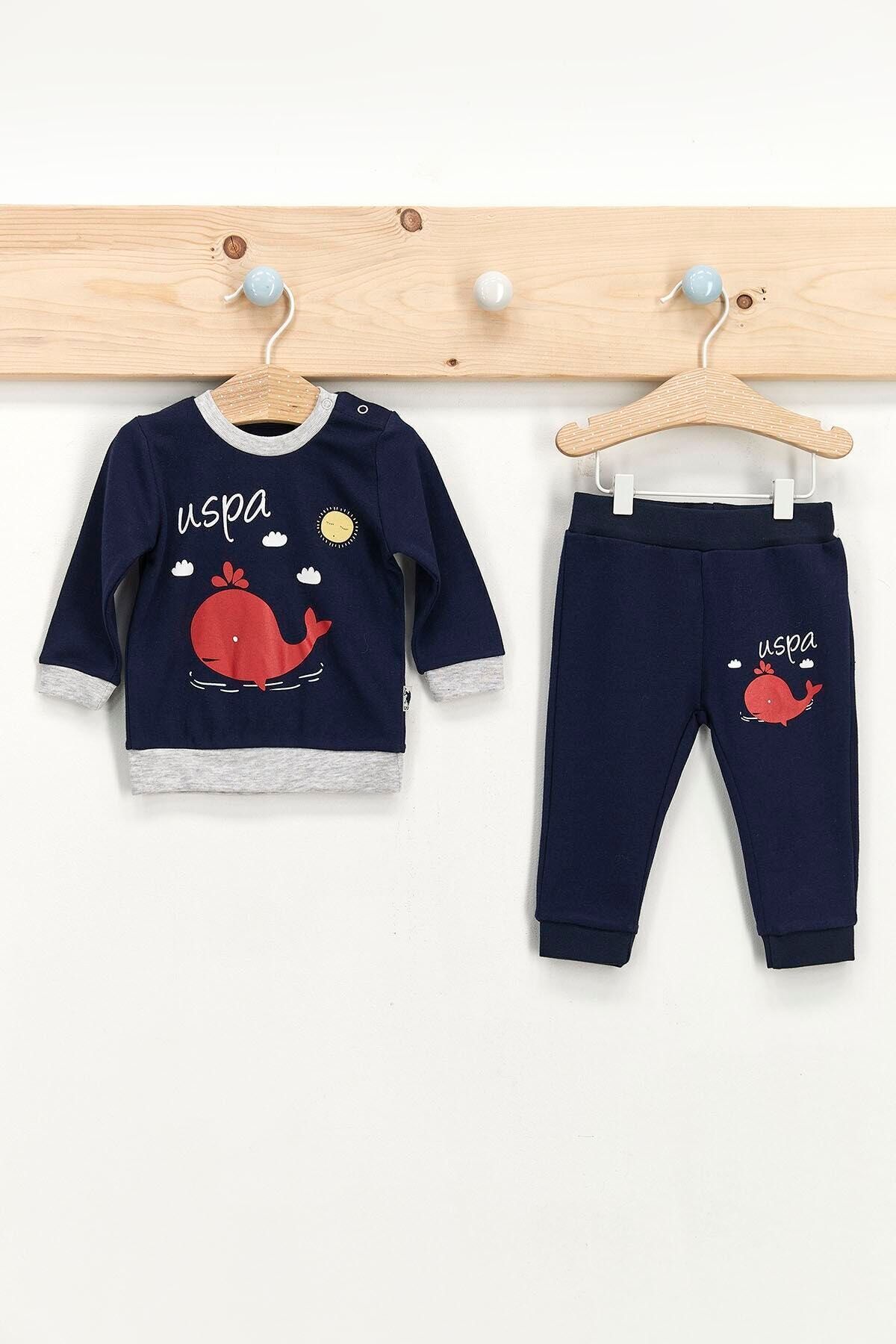 U.S. Polo Assn. Lacivert Erkek Bebek Uzun Kol Takım