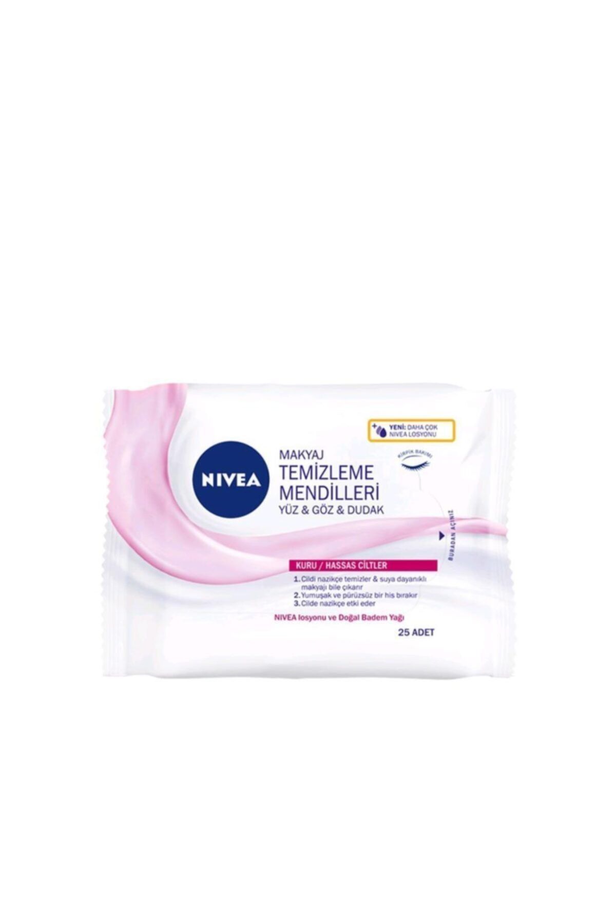 Nivea 3'ü 1 Arada Makyaj Temizleme Mendili Kuru/hassas Cilt 25 Adet 1+1 Set Avantajlı Paket