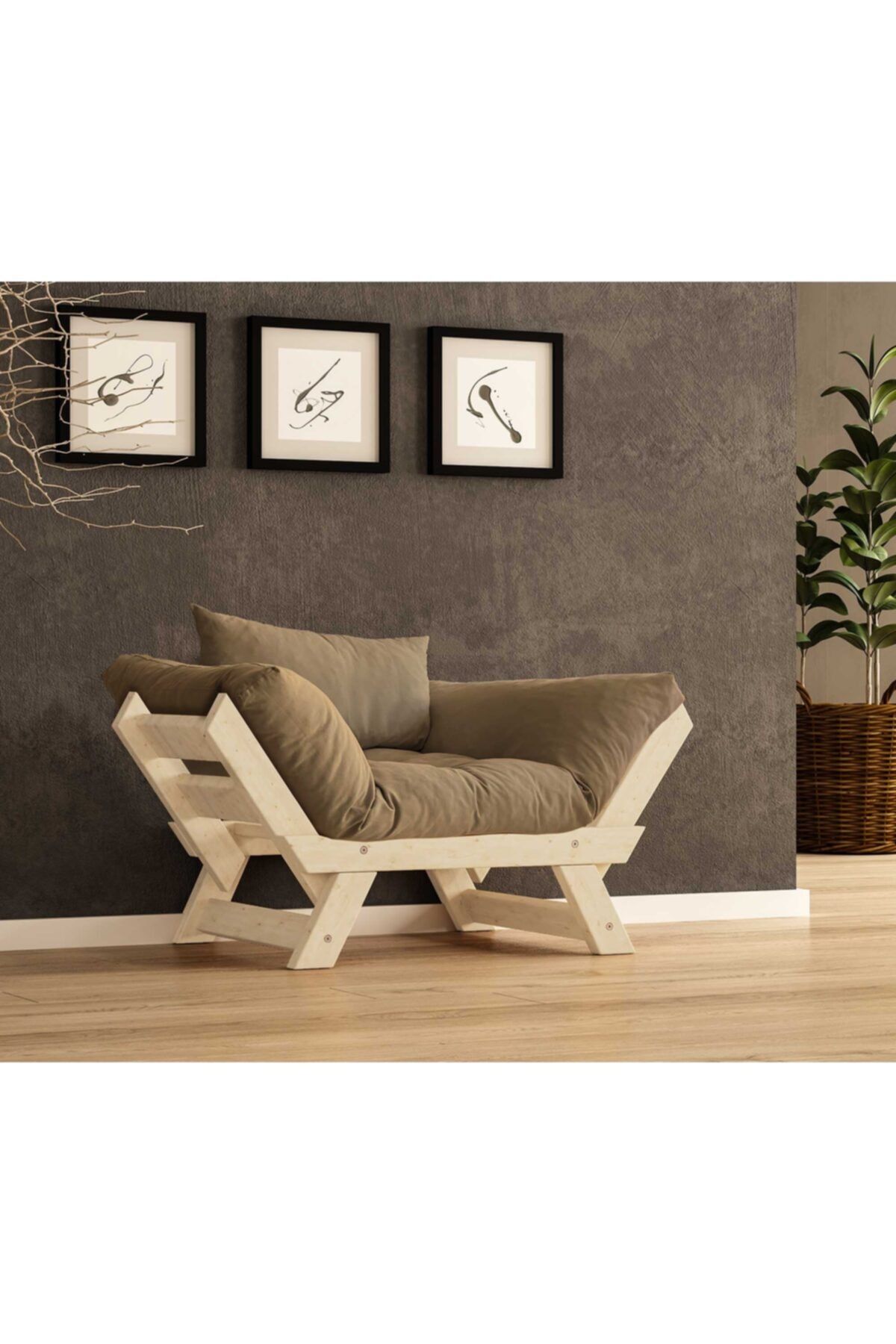 Woodesk Adalar Masif Natural-camel Renk Berjer