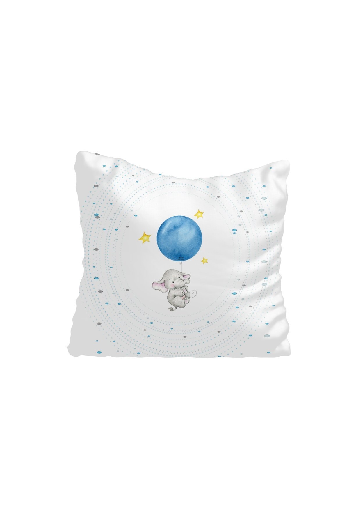 CİCİ TASARIM ÜRÜNLERİ Balona Tutunmuş Fil ,yıldızlar Çocuk Bebek Odası Kırlent Kılıfı