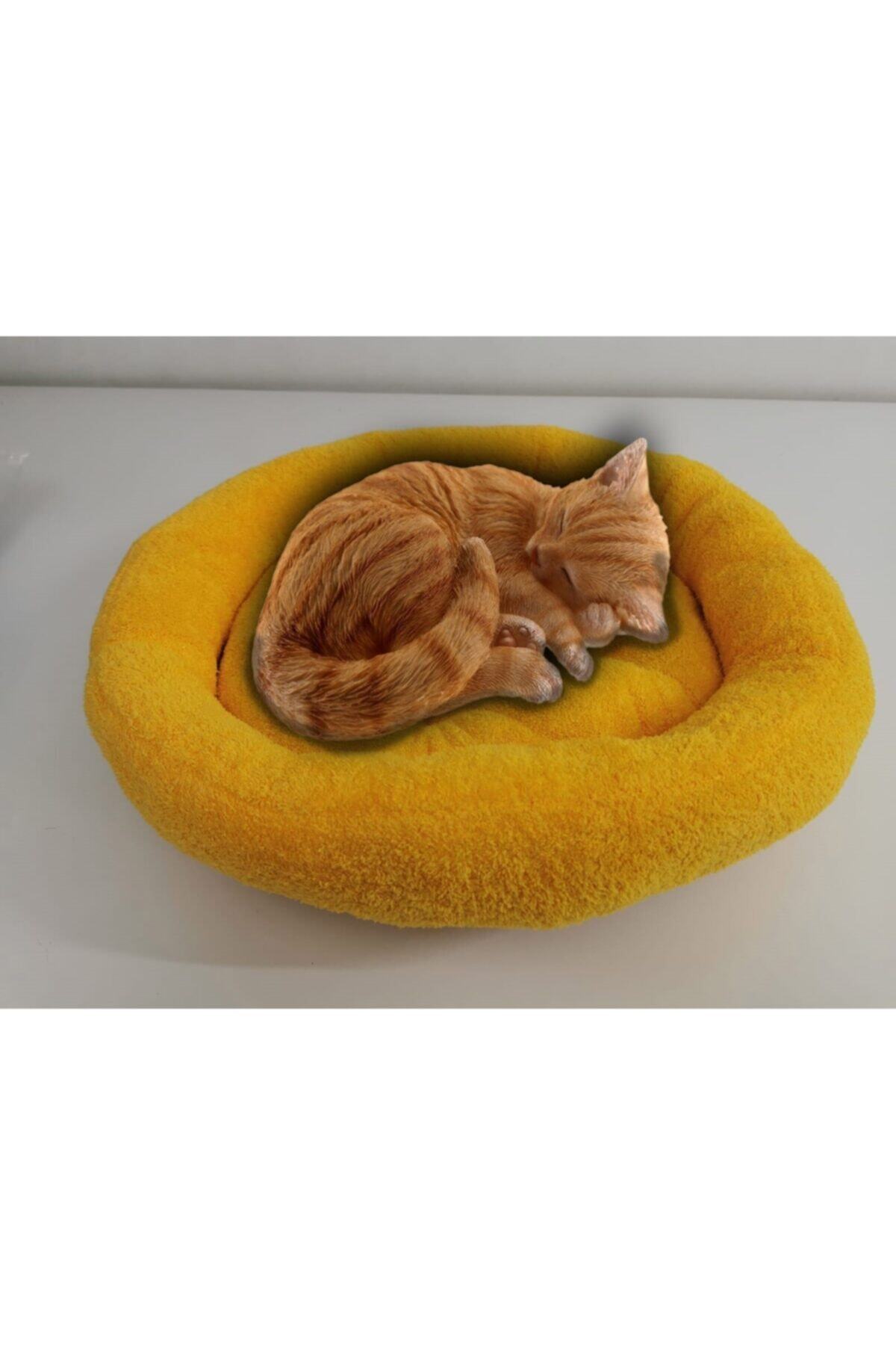 PurpleShopping Pelüş Simit Şeklinde Kedi Yatağı