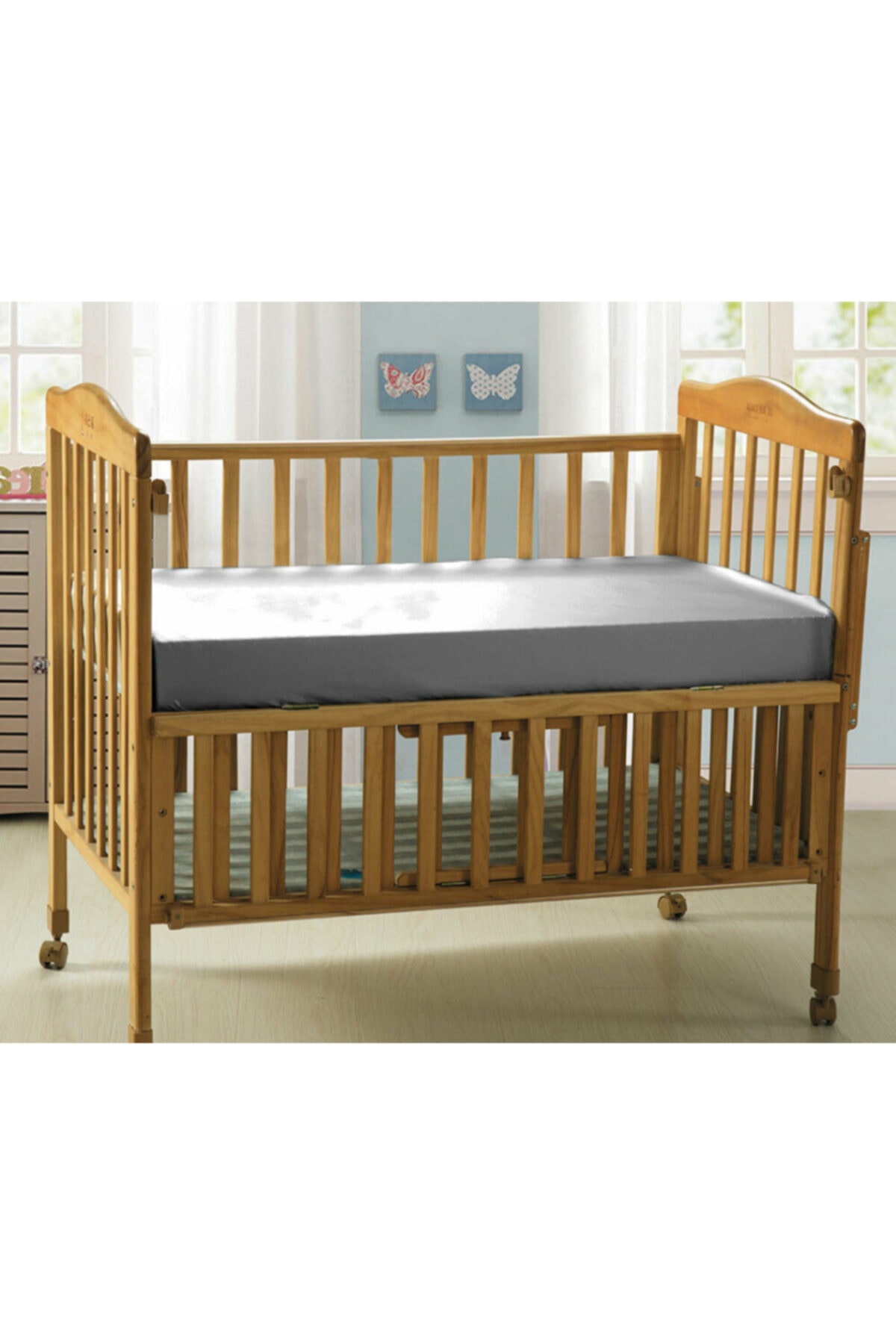 Bebek Özel Bebek Lastikli Çarşaf 70x100 Gri