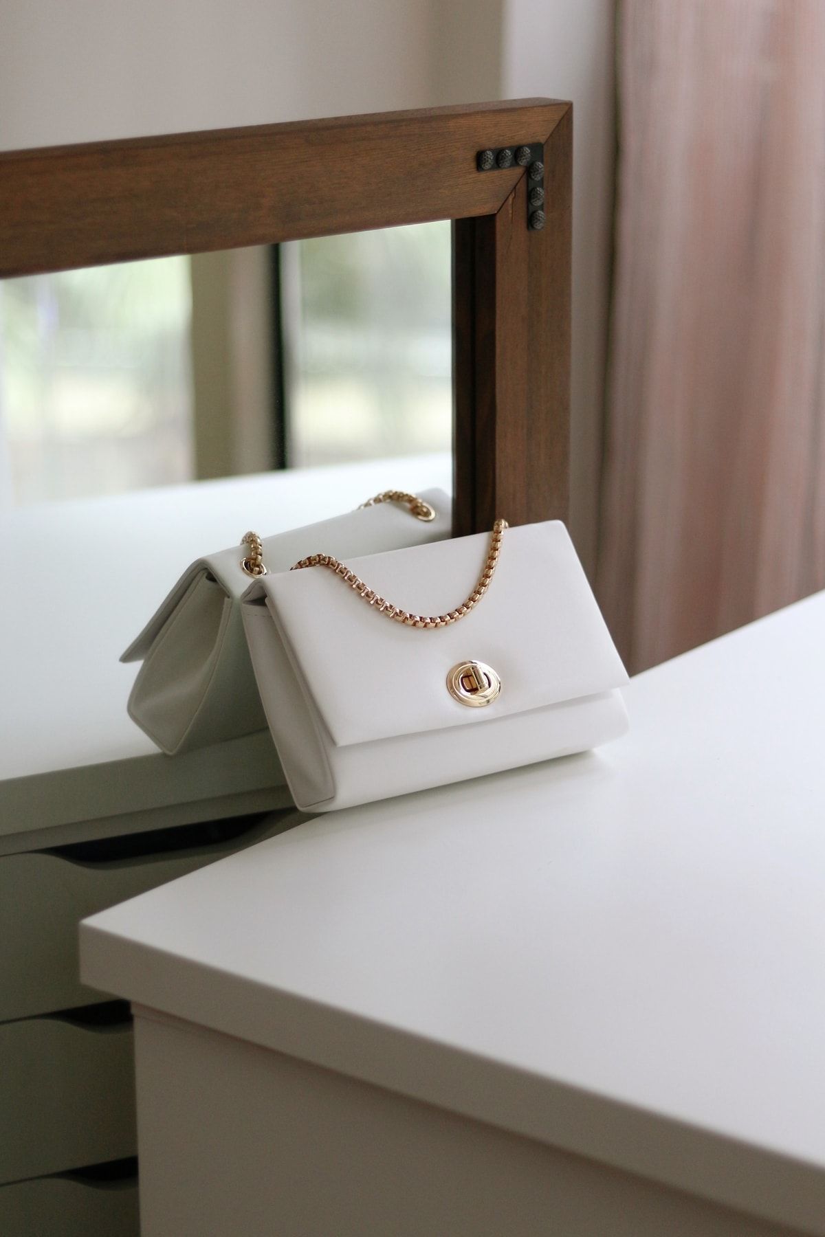 Metallic ring best sale push lock bag