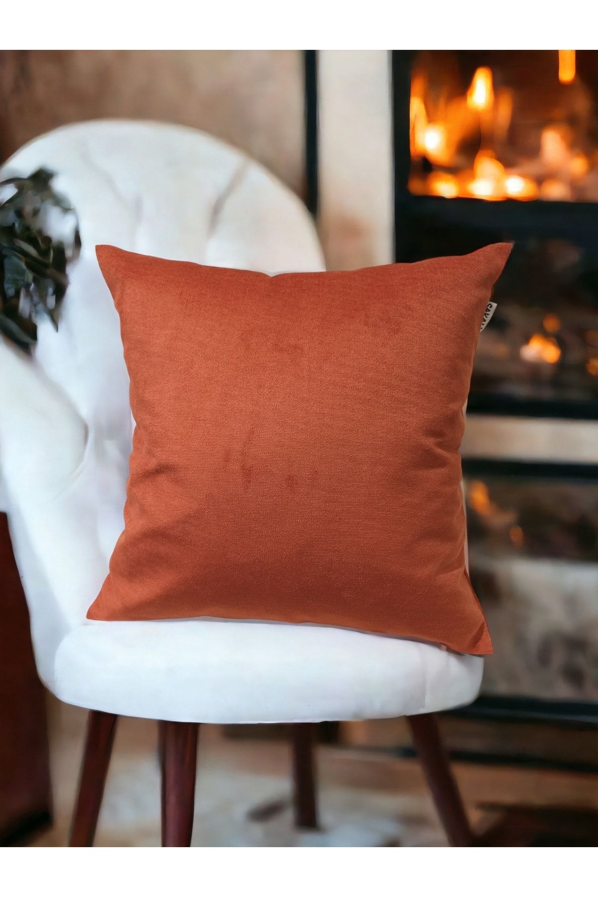 Dark orange throw shop pillows