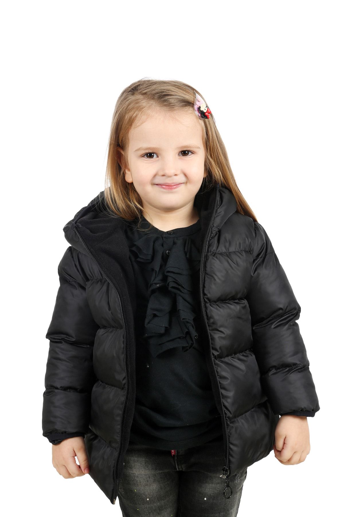 Girls waterproof black shop coat