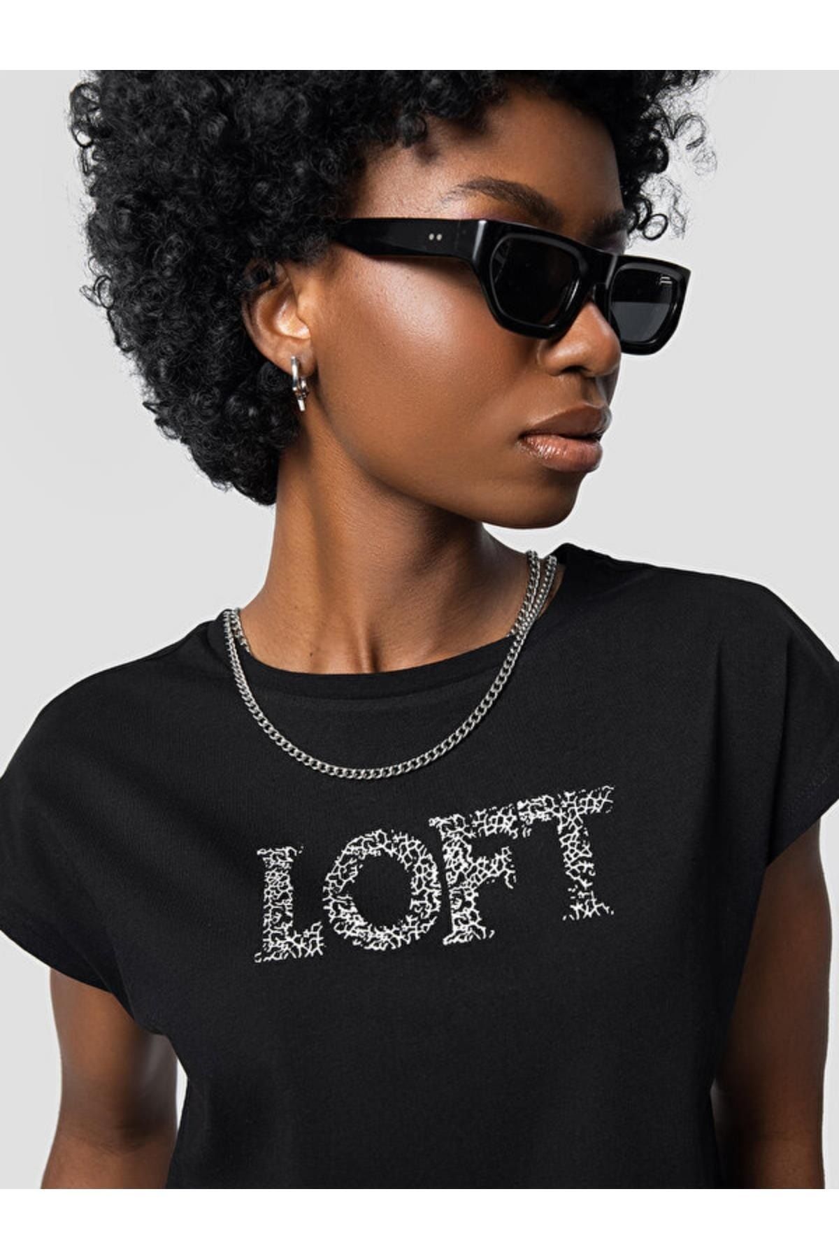 Loft T Shirt Black Trendyol