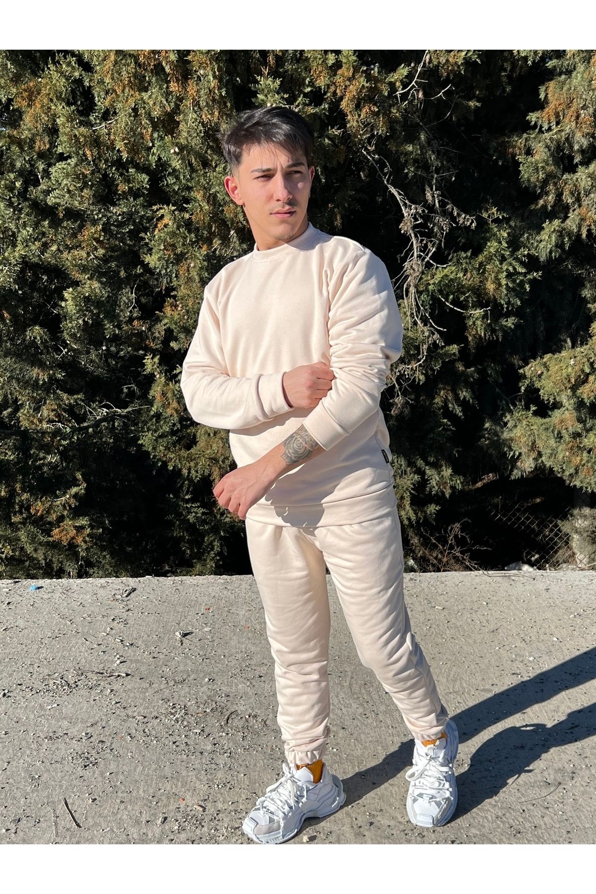 Cream tracksuit mens sales