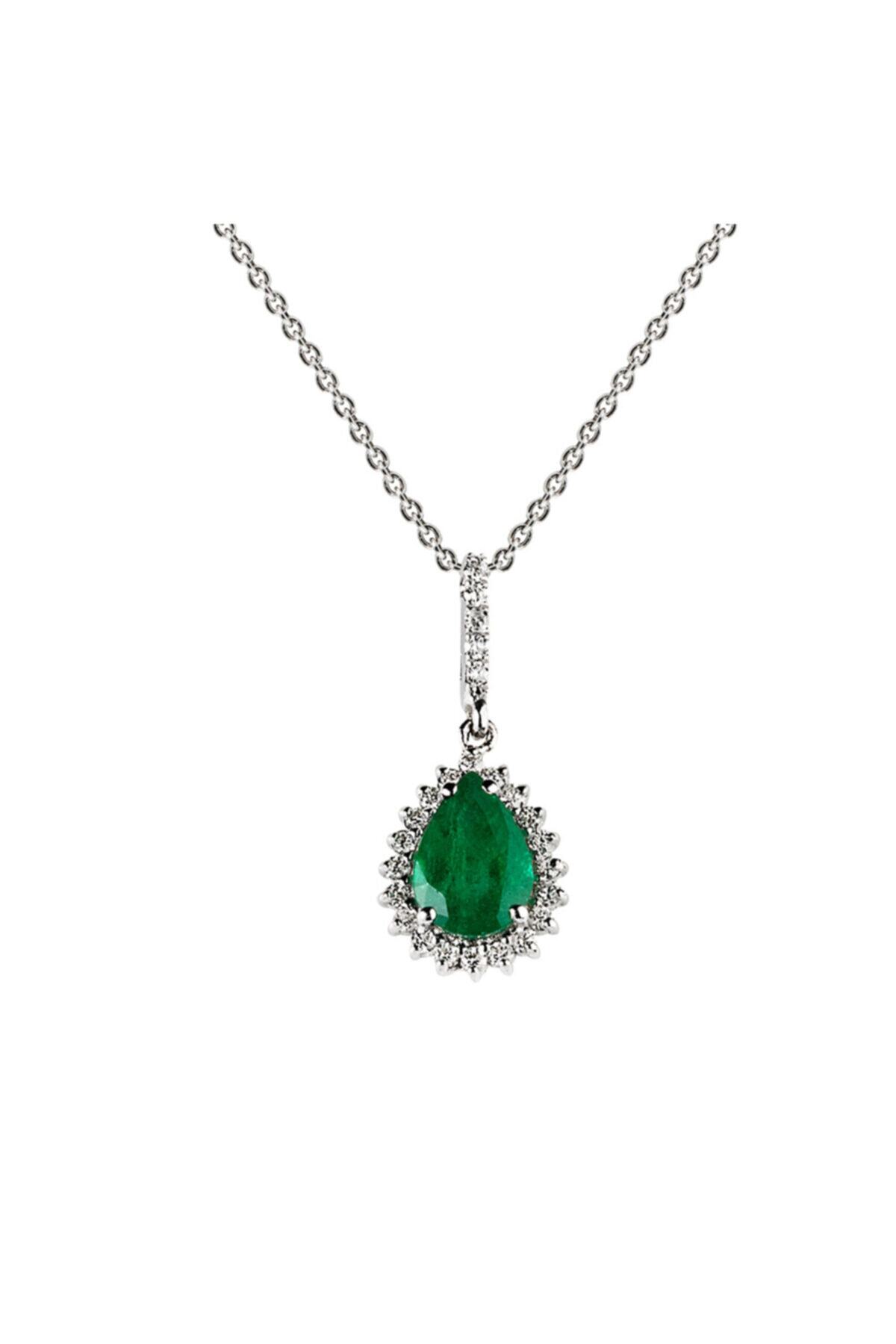 Clavis Jewelry Zümrüt Taşlı Pırlanta Kolye (ckl0199)