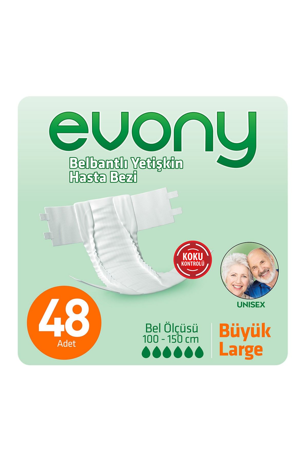 Evony Yetişkin Hasta Bezi Large 48 Adet