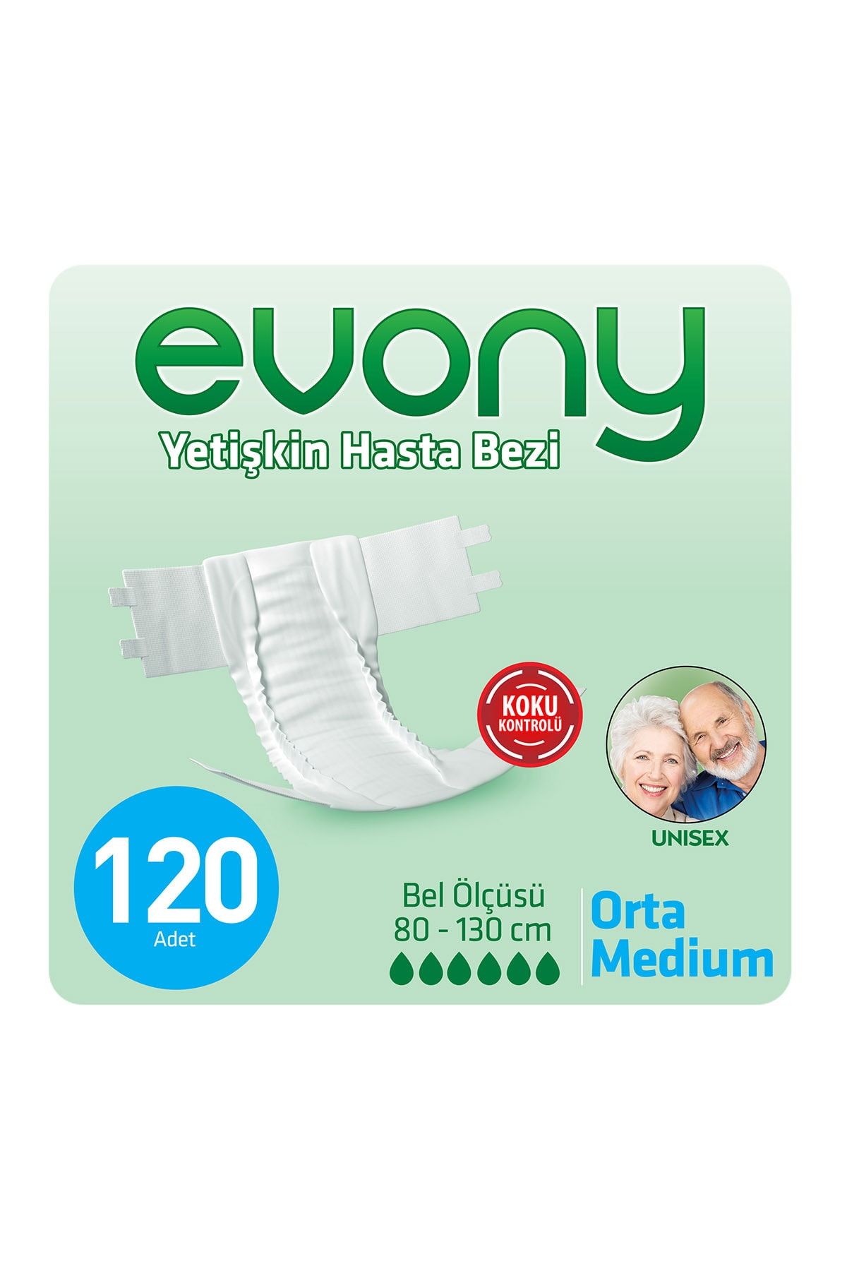 Evony Yetişkin Hasta Bezi Medıum 120 Adet