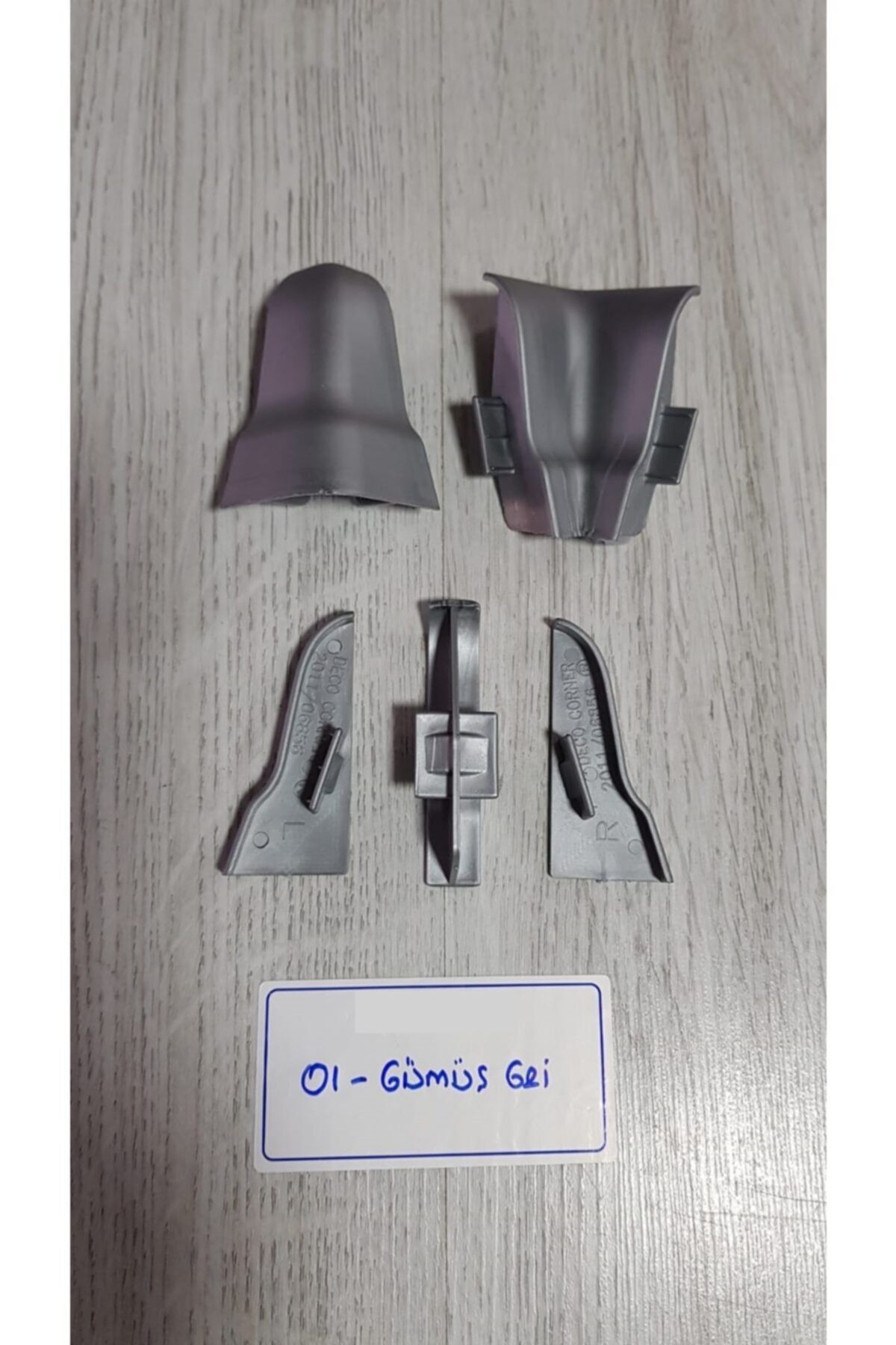 DecoCorner Laminant Süpürgelik Aparatları 6.cm 100 Adet Takım (gümüş Gri 01)