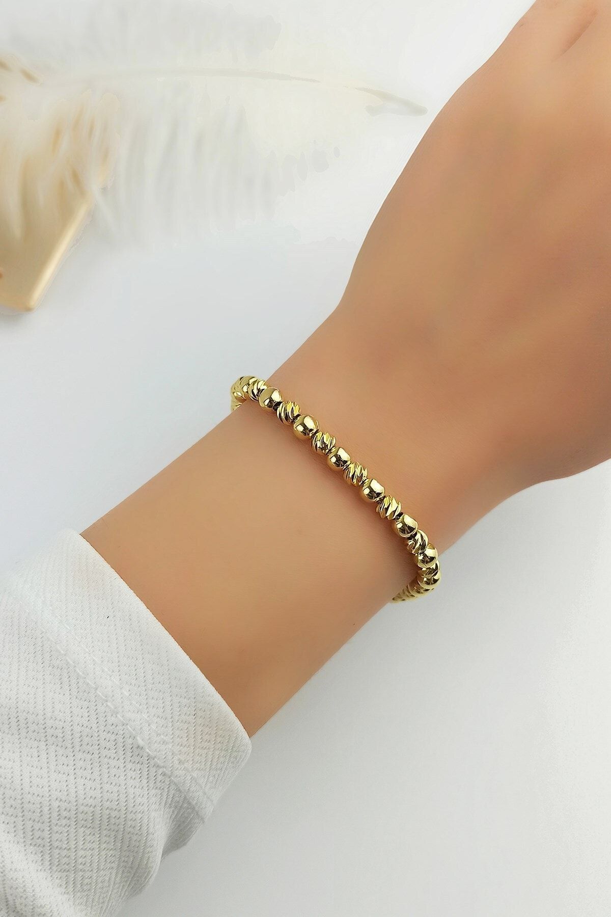 Çlk Accessories Özel Seri Gold Boncuk Dorika Bileklik Trbilek7474 B36003