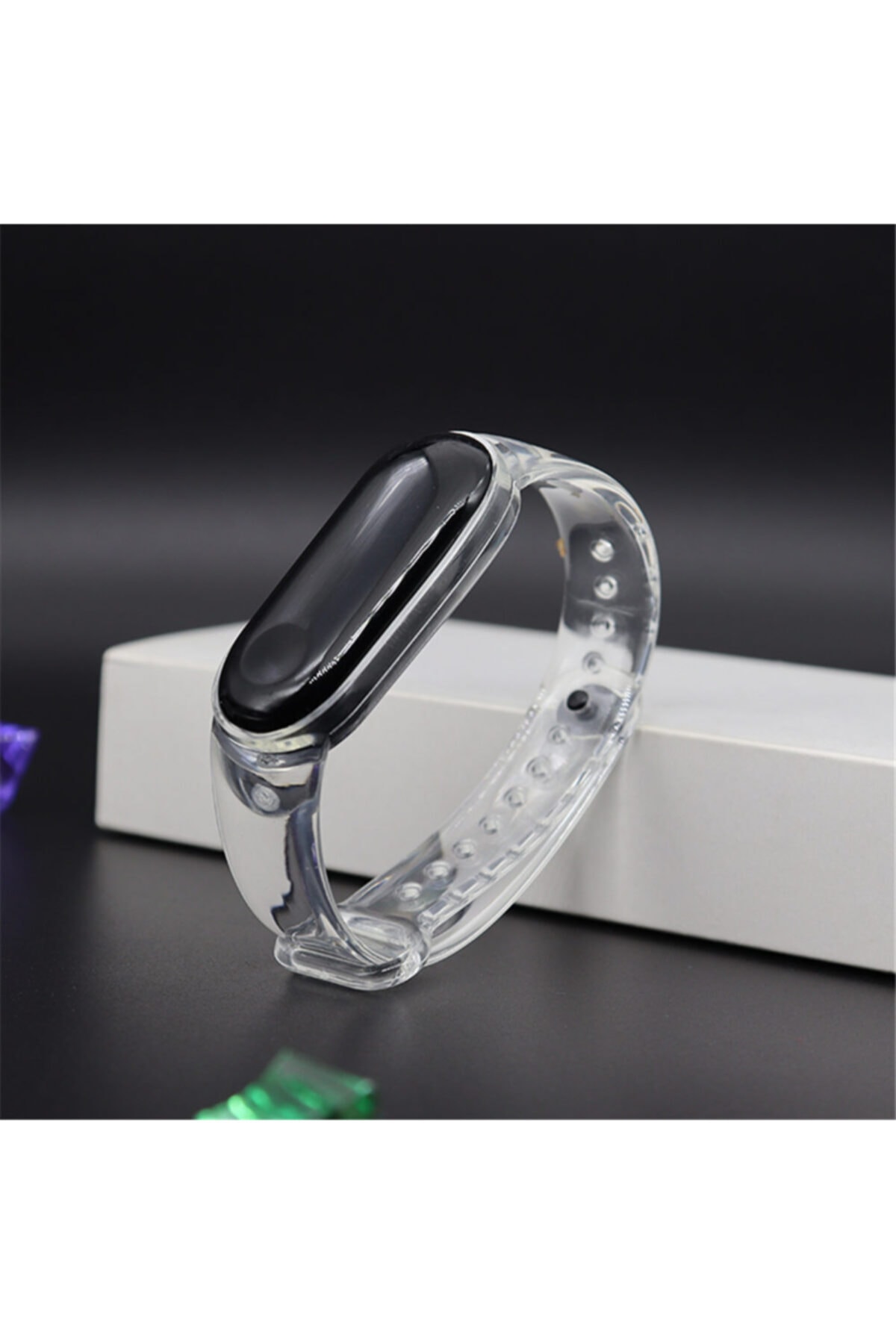 Techmaster Xiaomi Mi Band 3 4 Akıllı Bileklik Tme Şeffaf Silikon Kordon Kayış