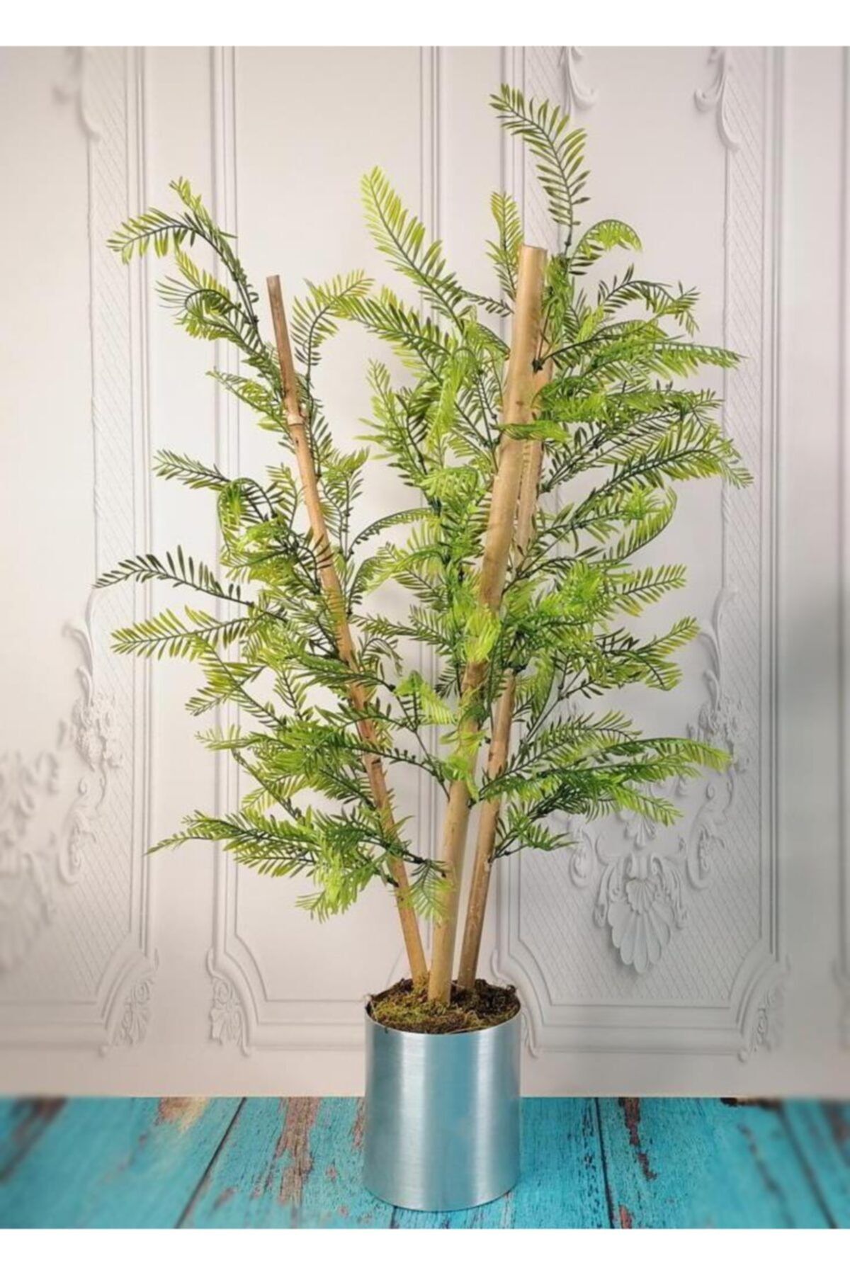 Nettenevime Bambulu Kuşkonmaz Ağacı Gür Yapraklı Yapay Ağaç 80cm