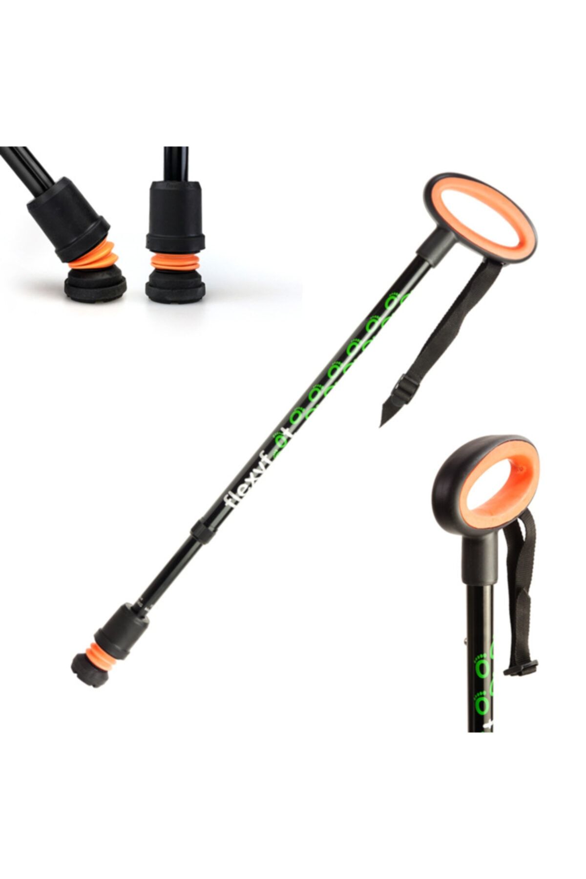FLEXYFOOT Siyah Oval Başlı Baston