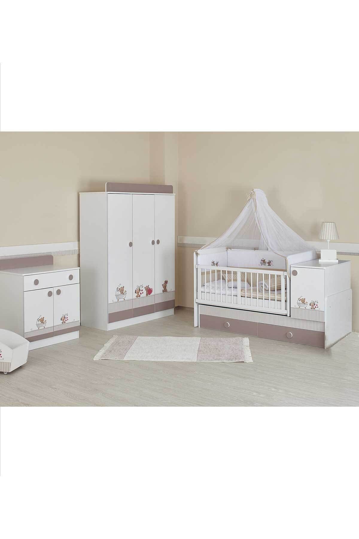 Babycom Sevimli Ayıcıklar Bebek Odası Takımı - 3 Kapılı Dolap