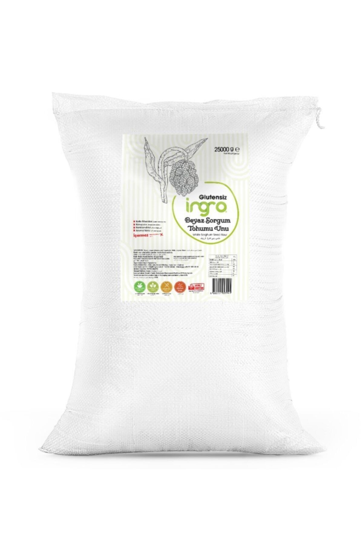 İngro Glutensiz Beyaz Sorgum Tohumu Unu 25000 g