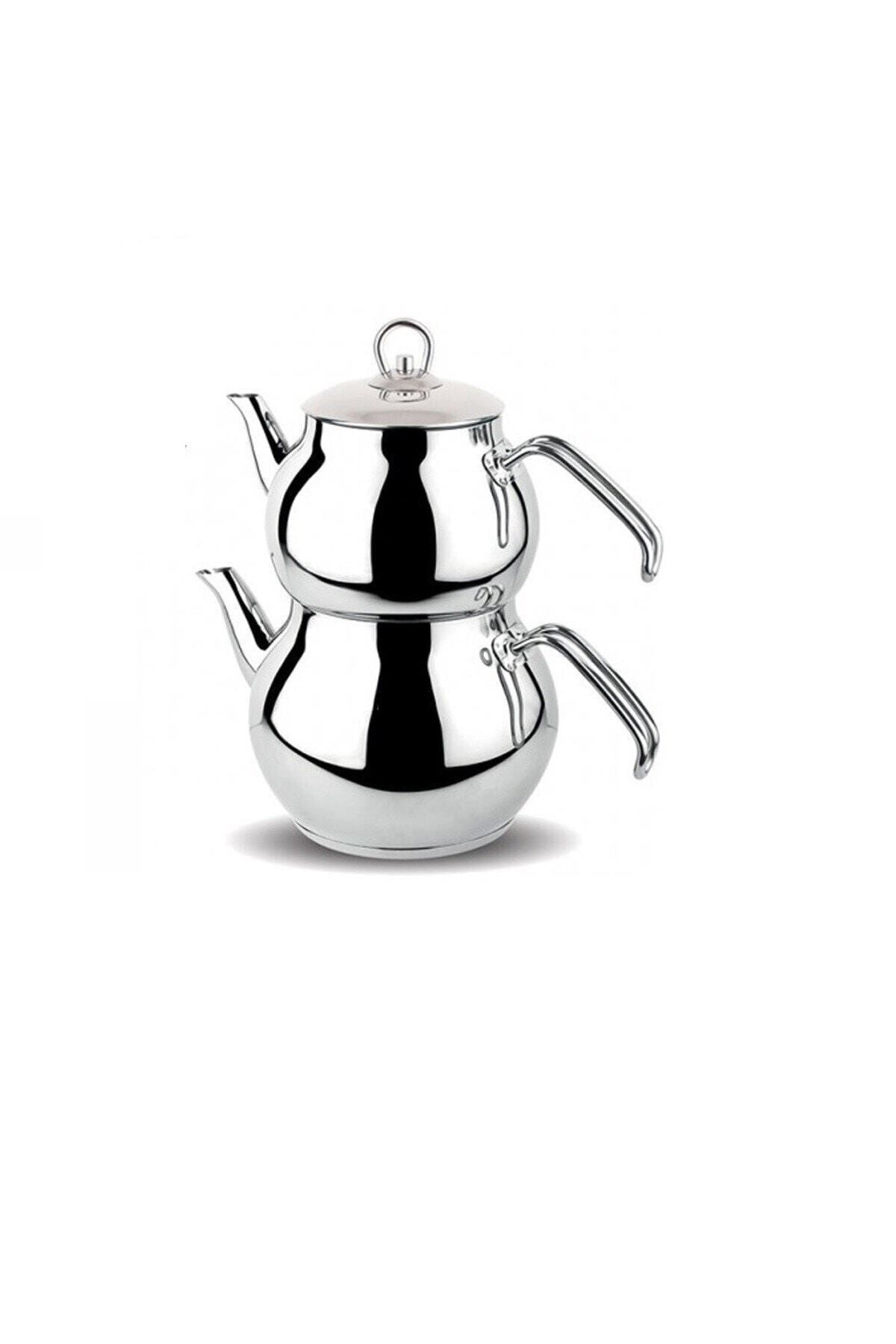 Egk Çarşı Kendinden Süzgeçli Çelik Çaydanlık Metal Kulp Mini Boy
