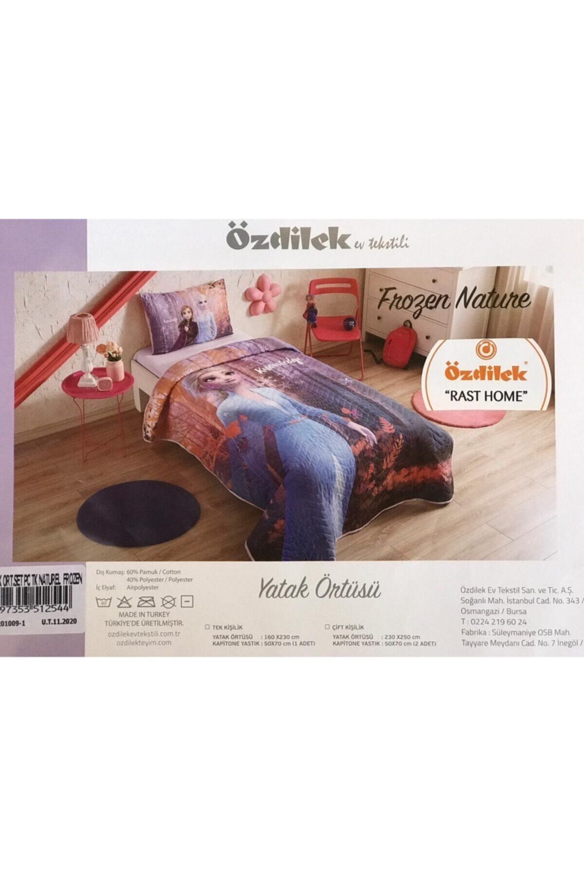 ozdilek frozen nature tek kisilik disney lisansli yatak ortusu mavi 160x230 fiyati yorumlari trendyol
