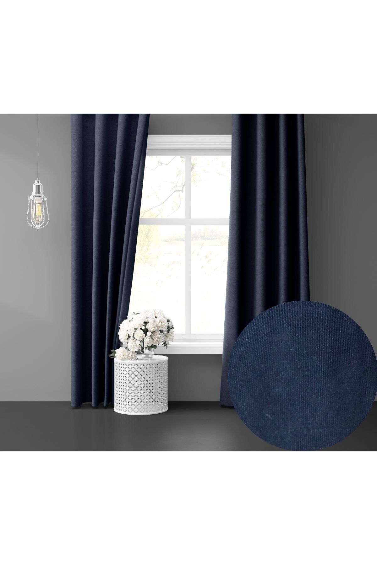 Perle Home Daily Series Uzay Mavisi Ada Fon Perde