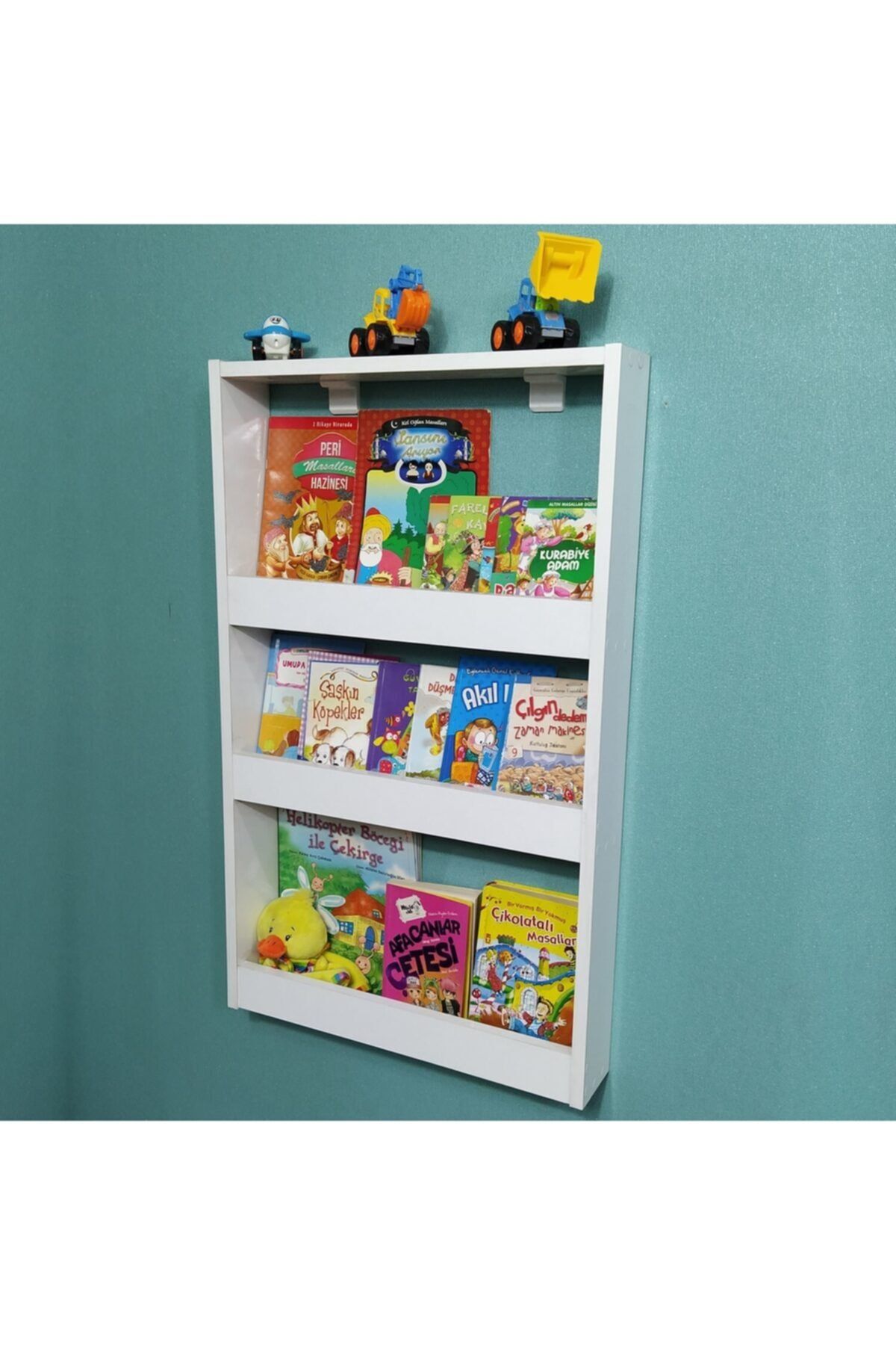 Ece Homee Ece Beyaz Montessori Çocuk Odası Eğitici Kitaplık Rafı