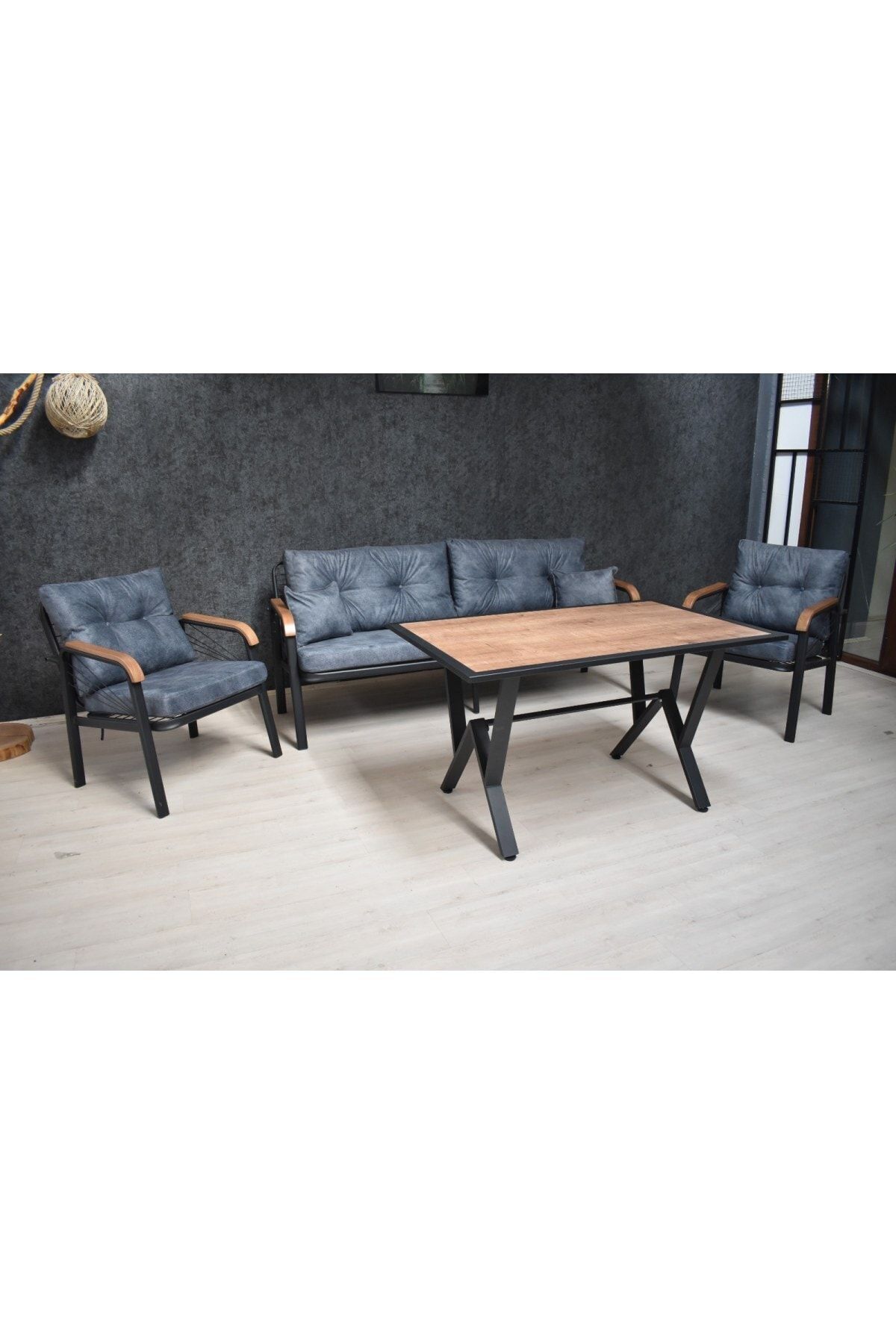 Tu Tienda Dekoratif Demonte Bahçe Balkon Mobilyası 3+1+1+masa