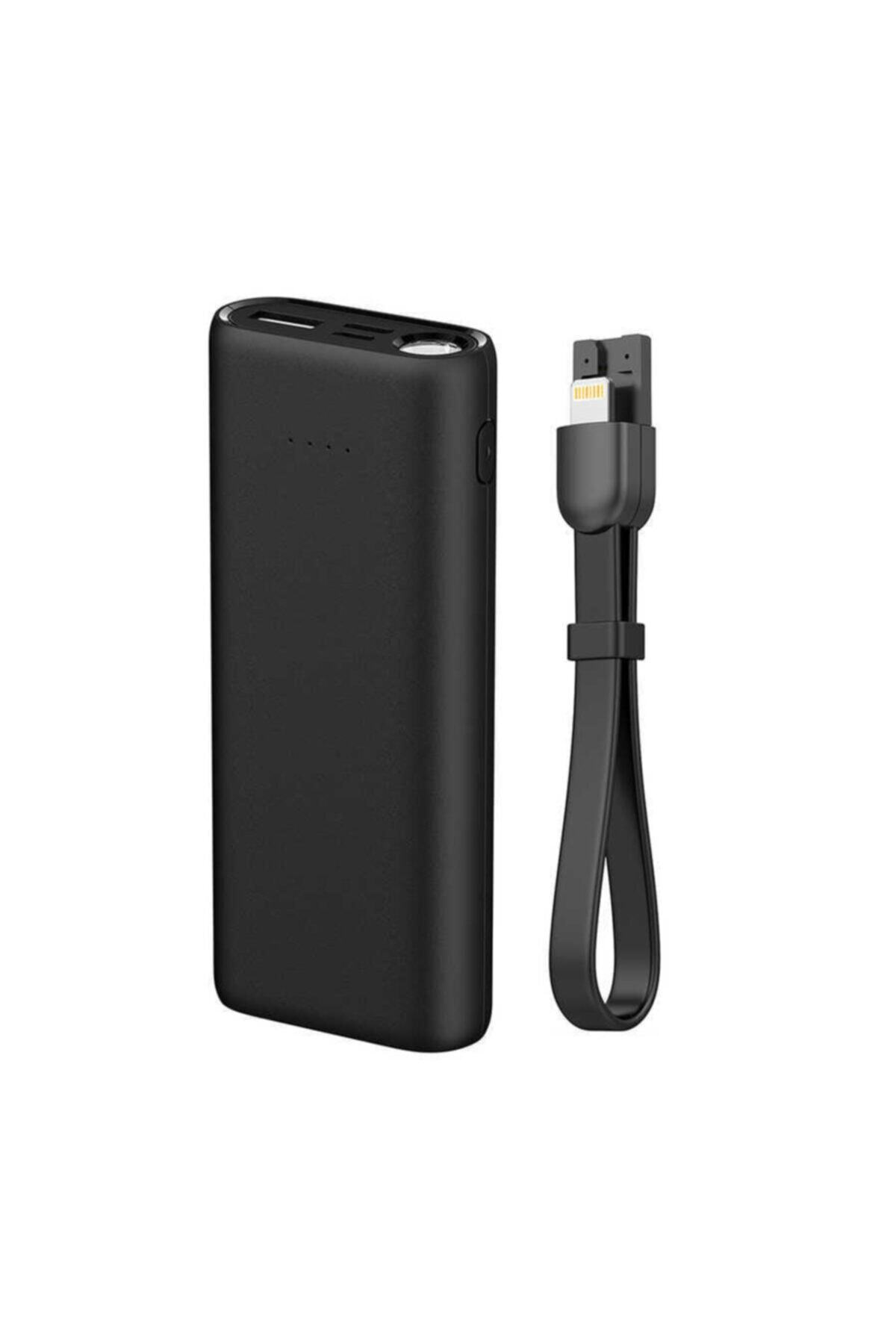 Cep prime Xiaomi Mi Note 3 10000 Mah Iphone Güç Bankası Işıklı Powerbank Siyah