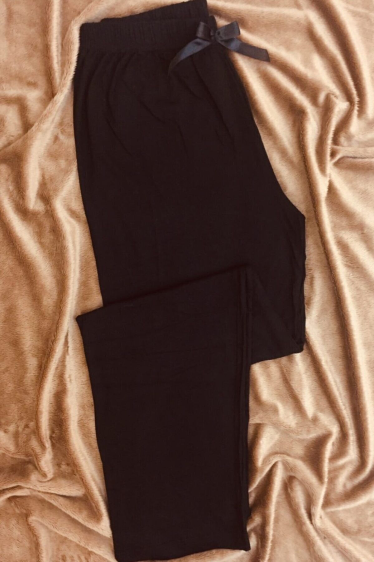 DERENE Siyah Viskon Kadın Pijama Altı