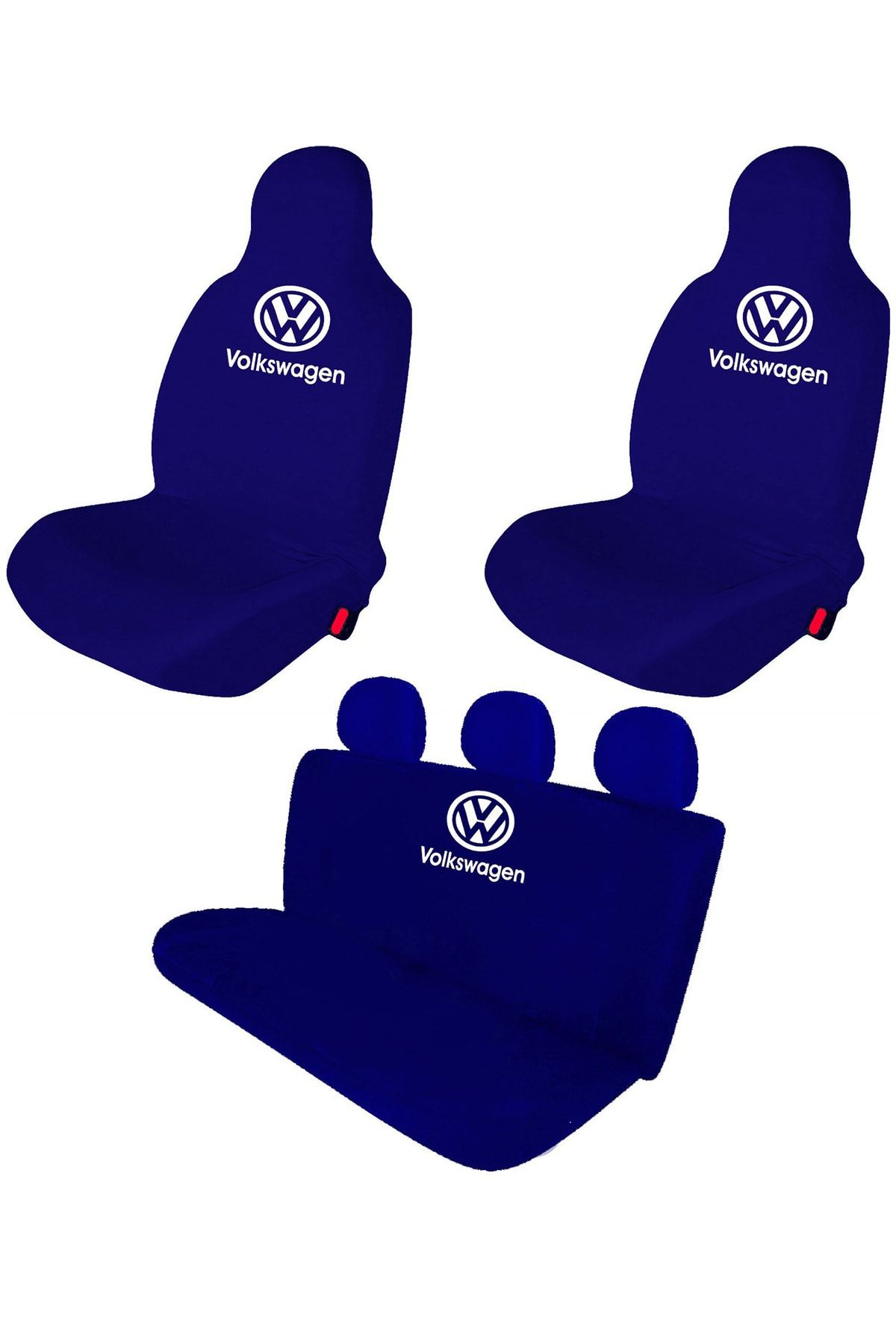 Öziron Volkswagen Tüm Modellere Uygun Oto Koltuk Kılıfı Koruyucu Logo Baskılı Penye Servis Kılıfı Lacivert
