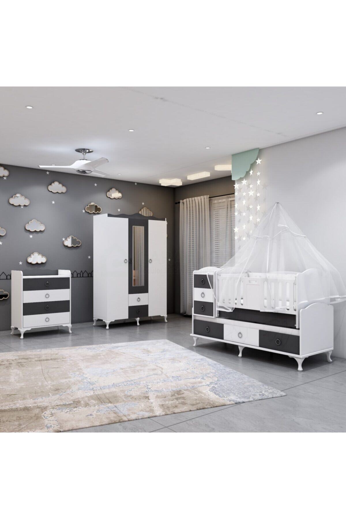 Garaj Home Asansörlü Bebek Odası Takımı - Uyku Seti Krem