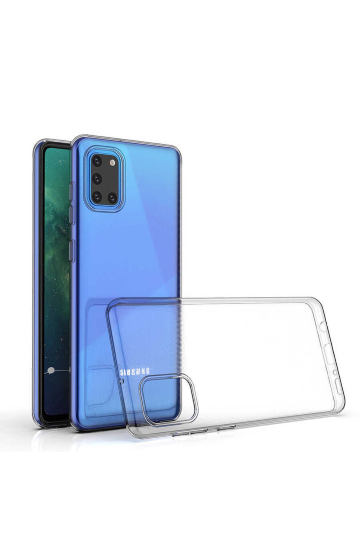 Samsung A31 Kılıf Şeffaf Tam Koruma Esnek Süper Silikon Model