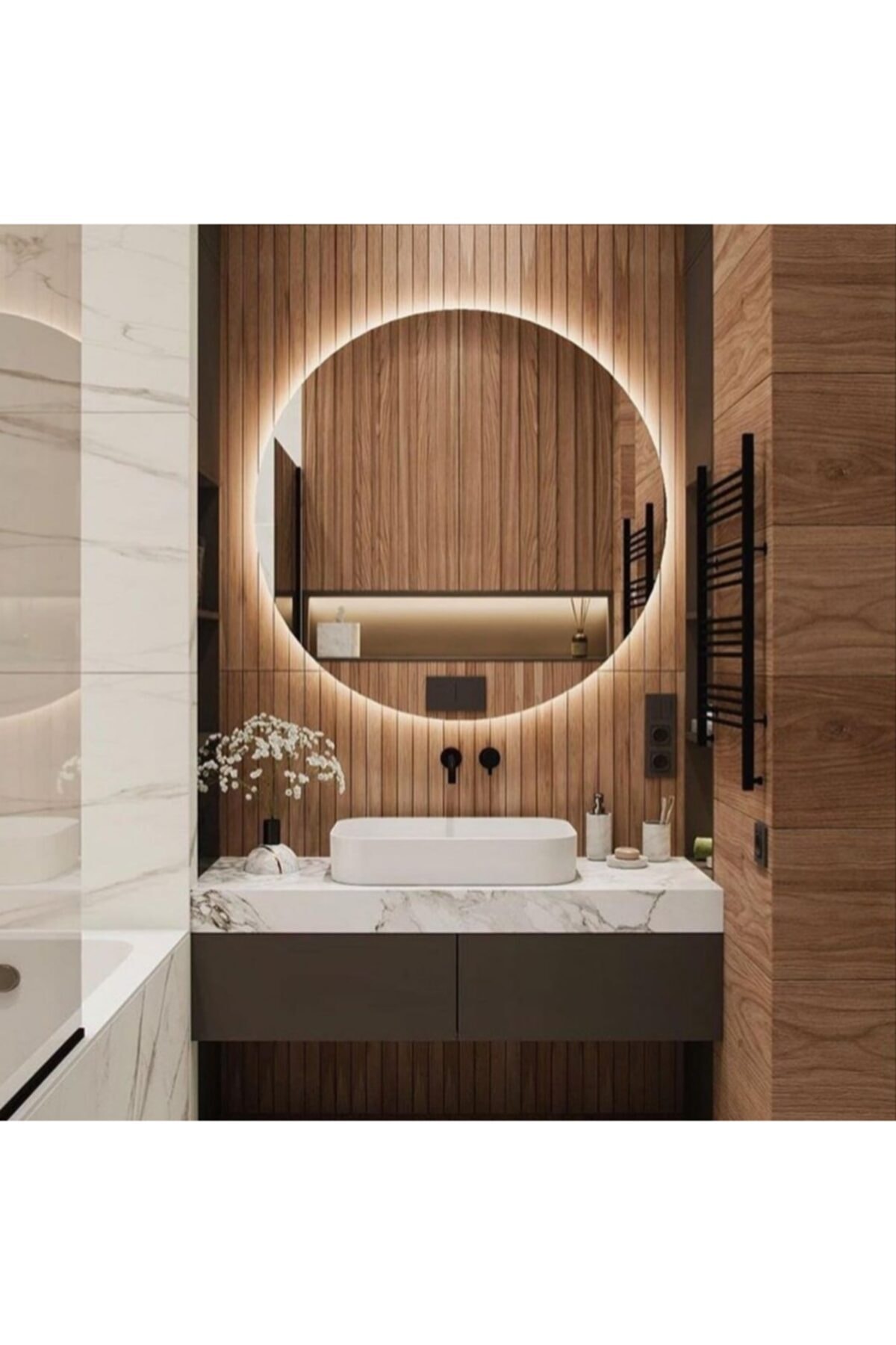 toprak dekor ledli banyo makyaj dekor ayna 70 cm fiyati yorumlari trendyol