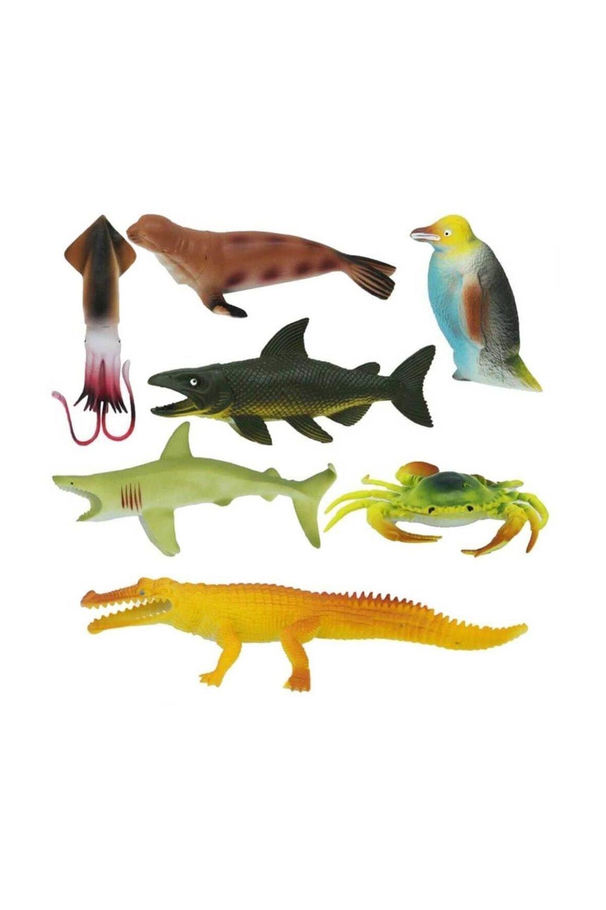Crazoo Okyanus Hayvanları Poşetli 7'li Hayvan Oyun Seti