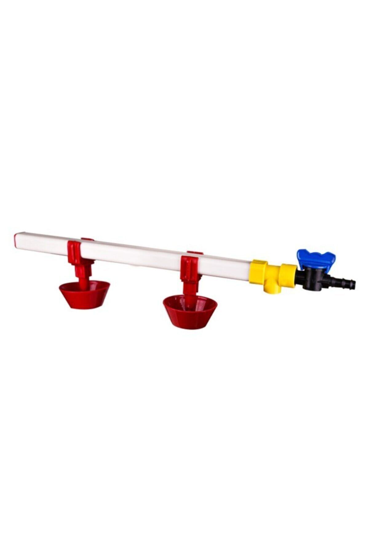 mutlu tavukçuluk Nipel Suluk Sistemi 40 Cm 2 Nipelli Yaylı Çanaklı 15 Tavuk Için
