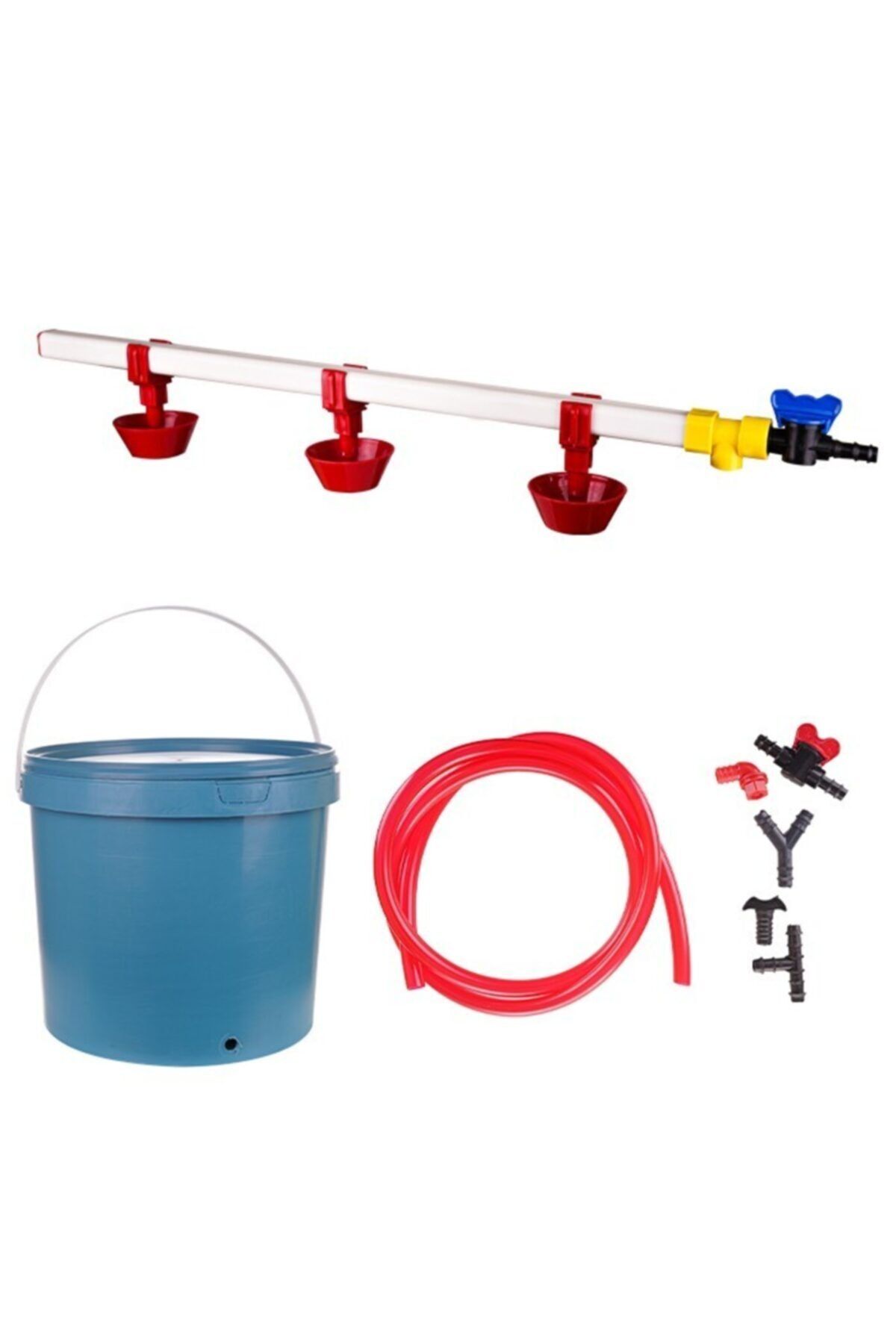 mutlu tavukçuluk Nipel Tavuk Suluğu 3 Nipelli Yaylı Çanaklı 20 Tavukluk Set-9