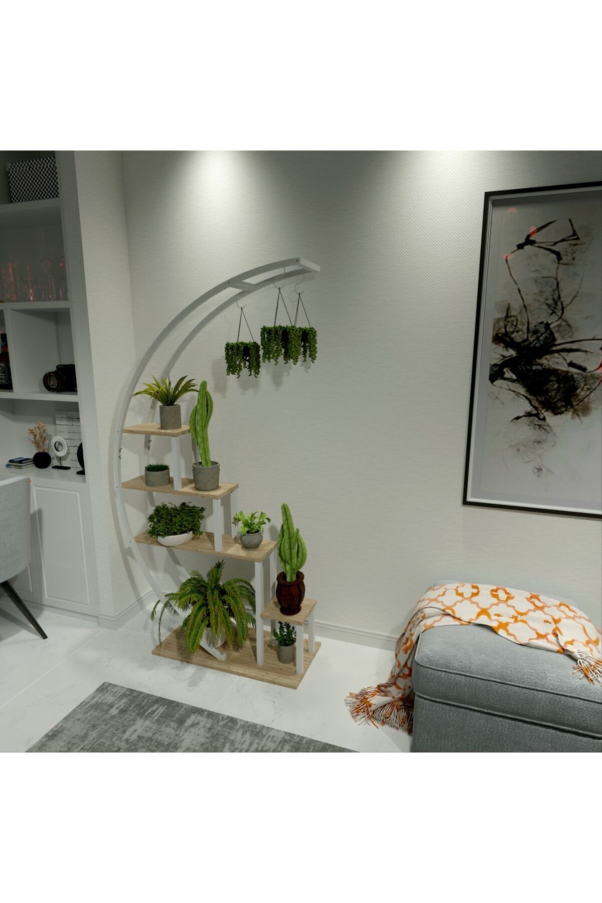 MSAĞWOODS Kolay Demonte Kelebek Vida Lüx Ahşap Metal Ferforje Ahşap Çiçeklik Otu Rma Odası Balkon Bahçe Teras