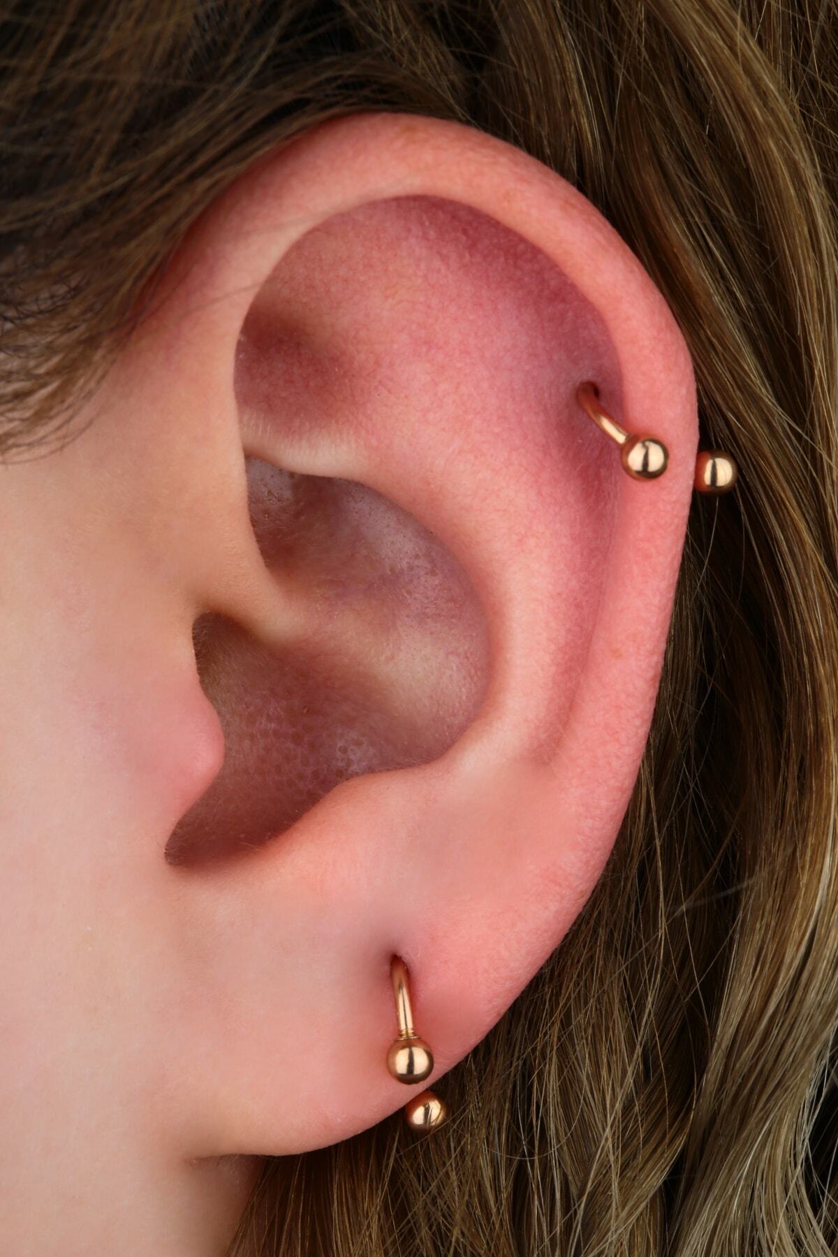 Vilma Aksesuar Cerrahi Çelik Piercing Helix - Kıkırdak - Septum (8mm) Rose Gold Renk