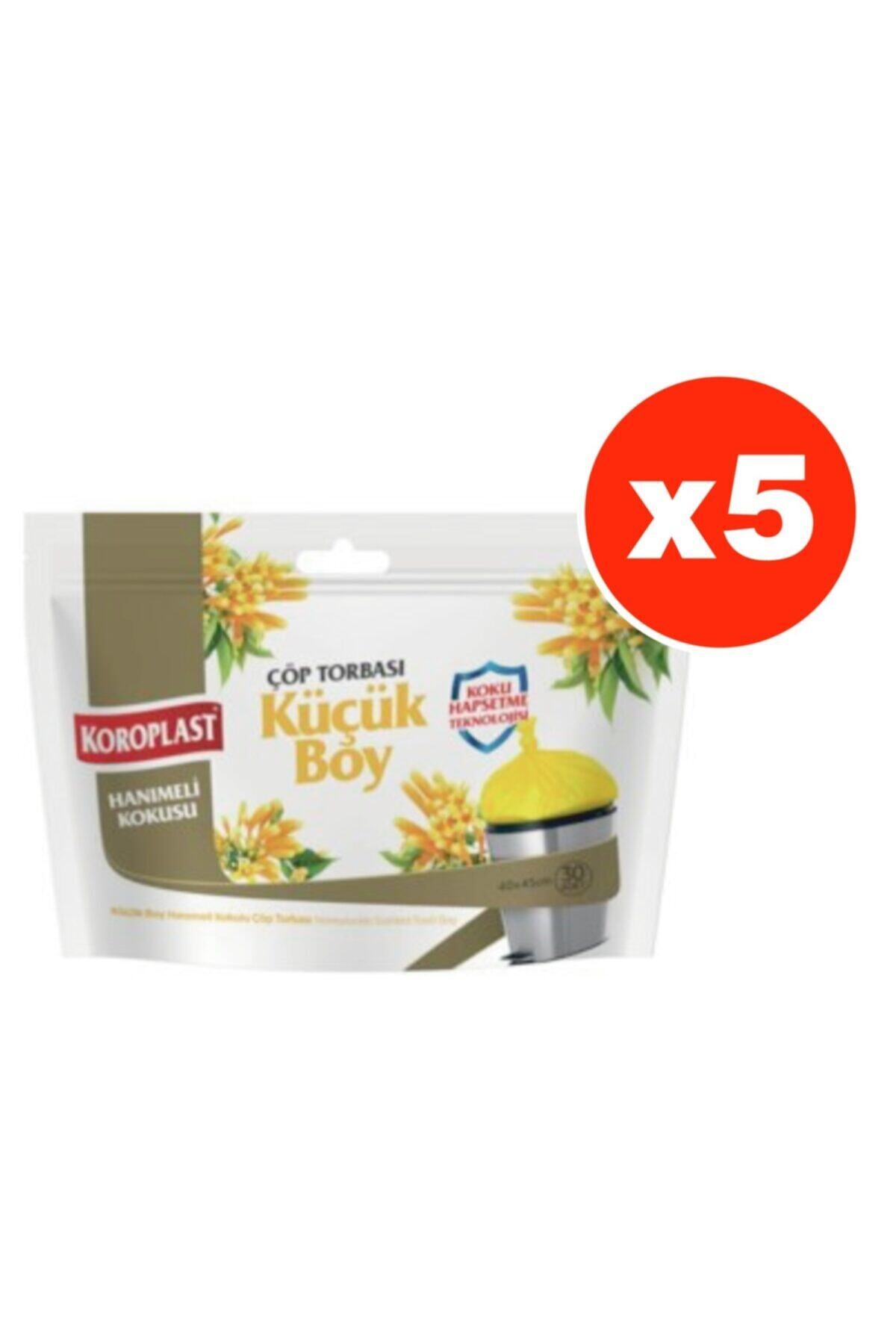 Koroplast Hanımeli Kokulu Küçük Boy 30lu Çöp Torbası X 5 Paket (40*45 Cm)