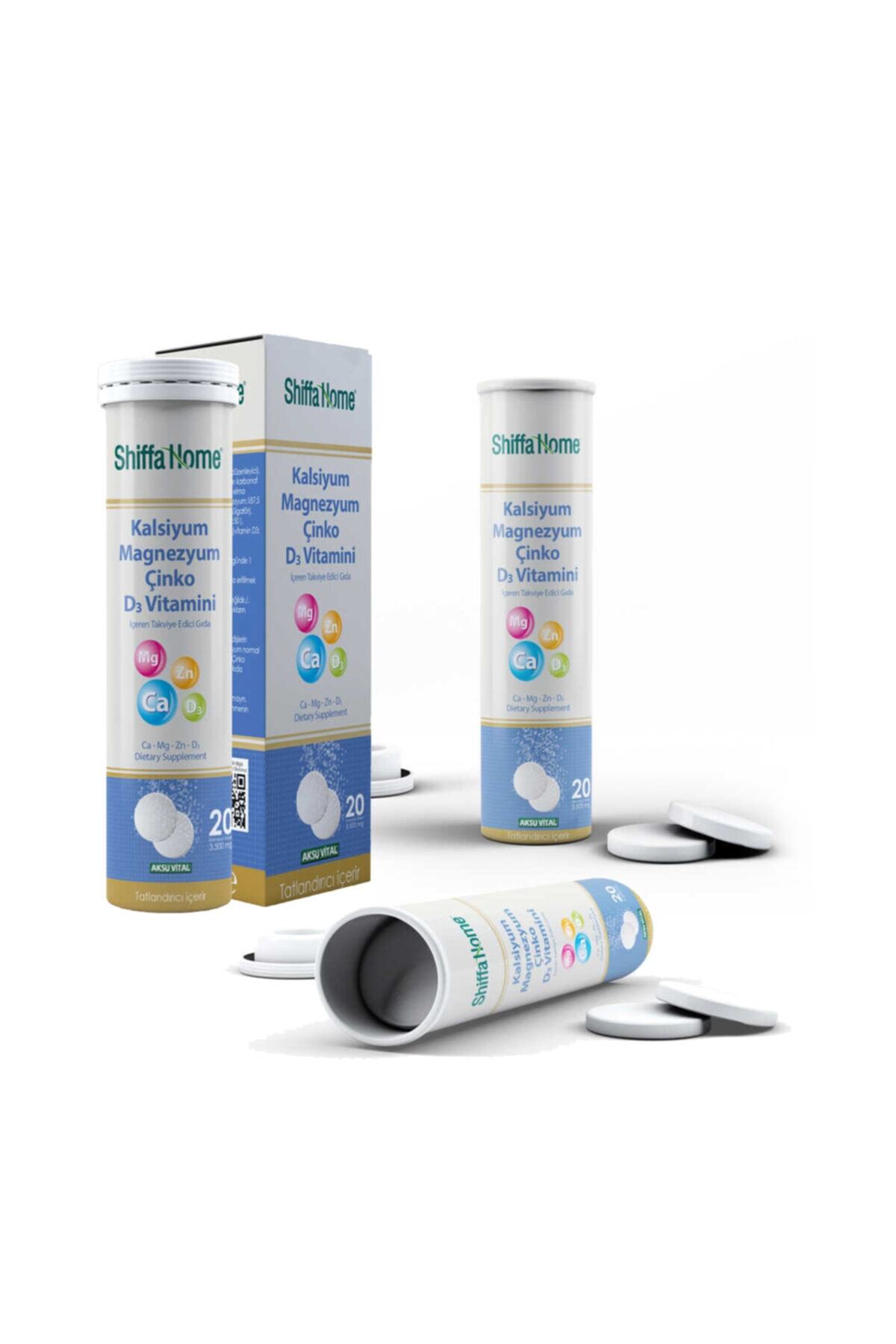 Shiffa Home Kalsiyum, Magnezyum, Çinko, D3 Vitamini 20 Tablet X3 Adet