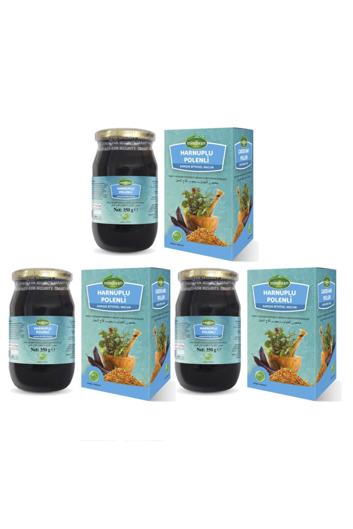 Mindivan Harnuplu Polenli Bitkisel Bal Karışımı 350 G X 3 Adet