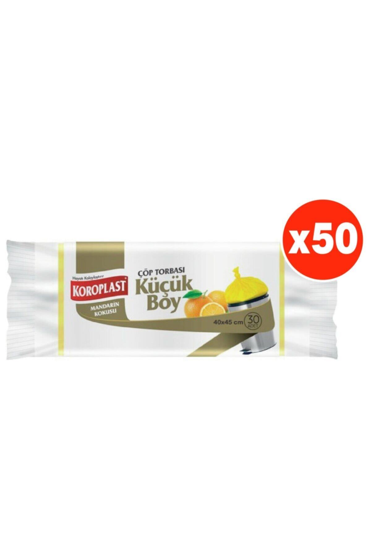 Koroplast Mandarin Kokulu Küçük Boy 30lu Çöp Torbası X 50 Paket (40*45 Cm)