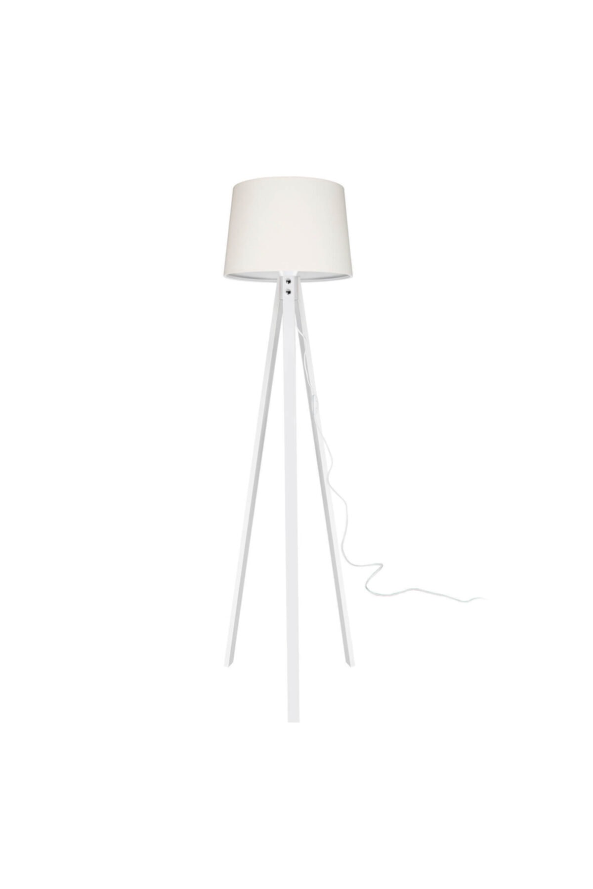 Modelight Deko Lambader Beyaz Ayak / Krem Şapka