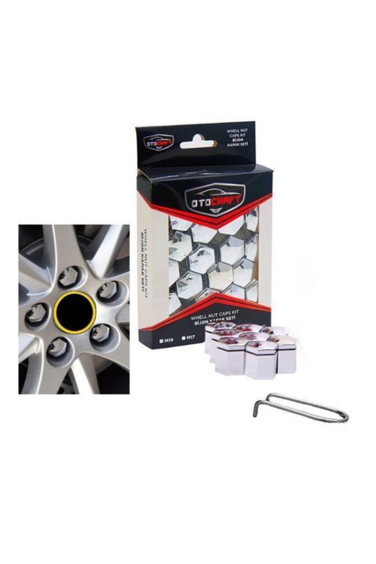 Yekoto Universal 17mm Bijon Kapağı Krom 20 Adet
