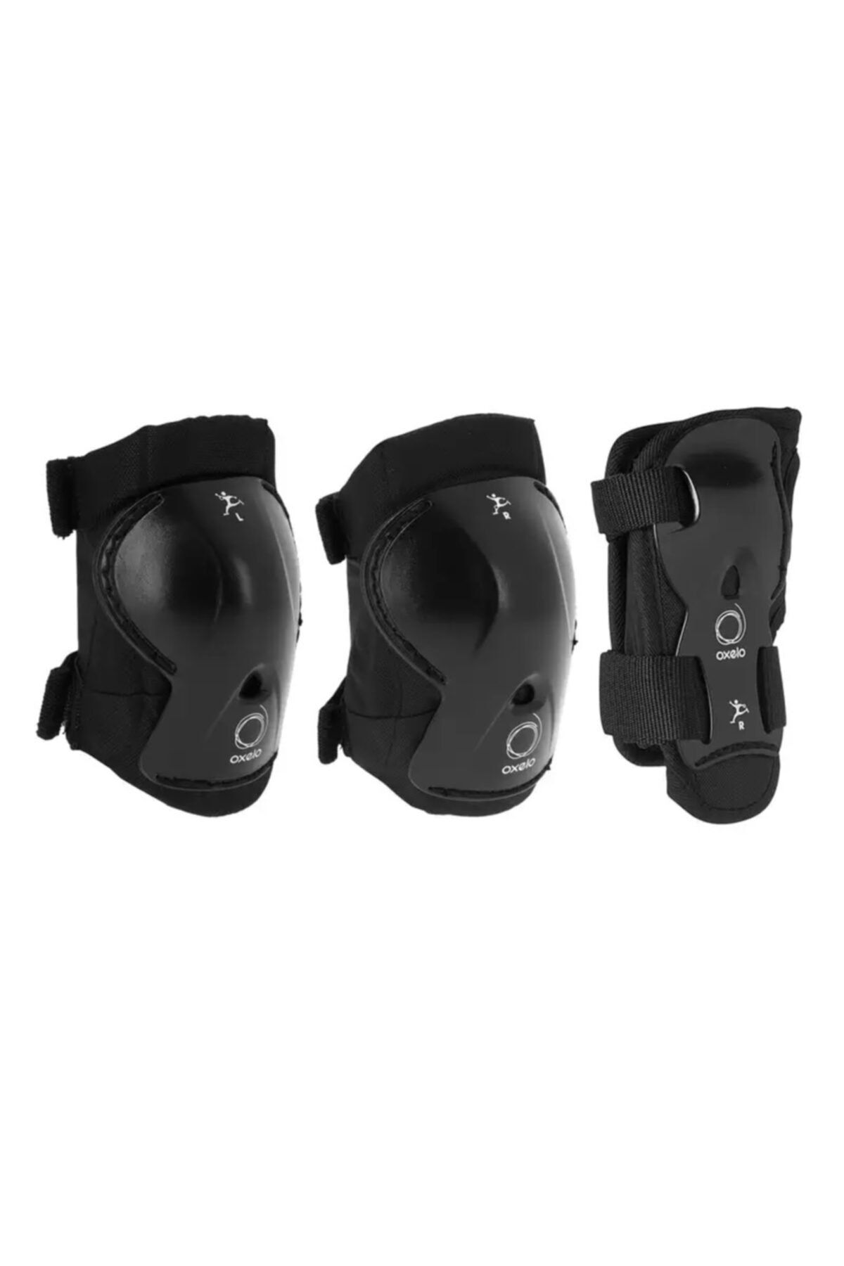 oxelo 3 - 7 Yaş Paten Kaykay Scooter Destek Seti Siyah Dizlik & Dirseklik & Bileklik Cn Ticaret Xxs