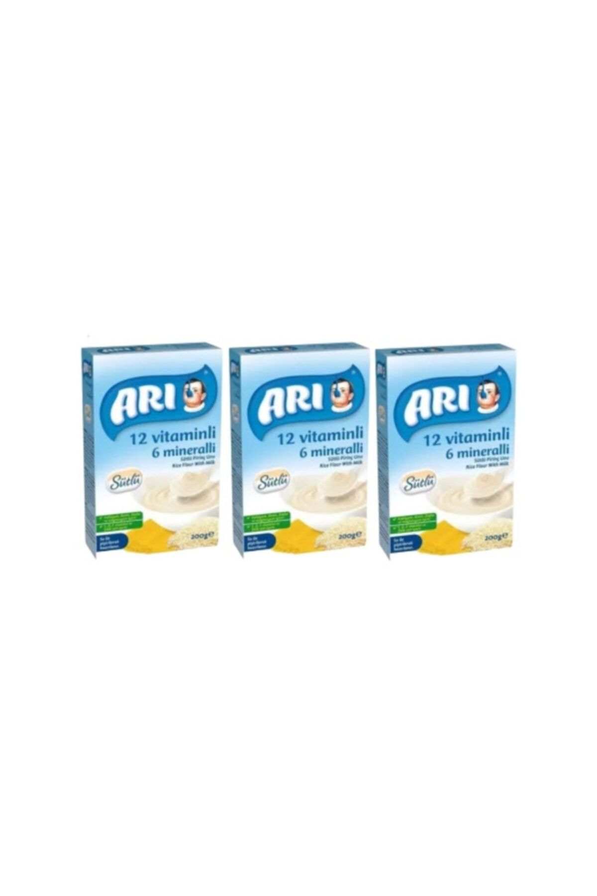 Arı Mama 200 G 12 Vitaminli 6 Mineralli Sütlü Pirinç Unu 3 Adet