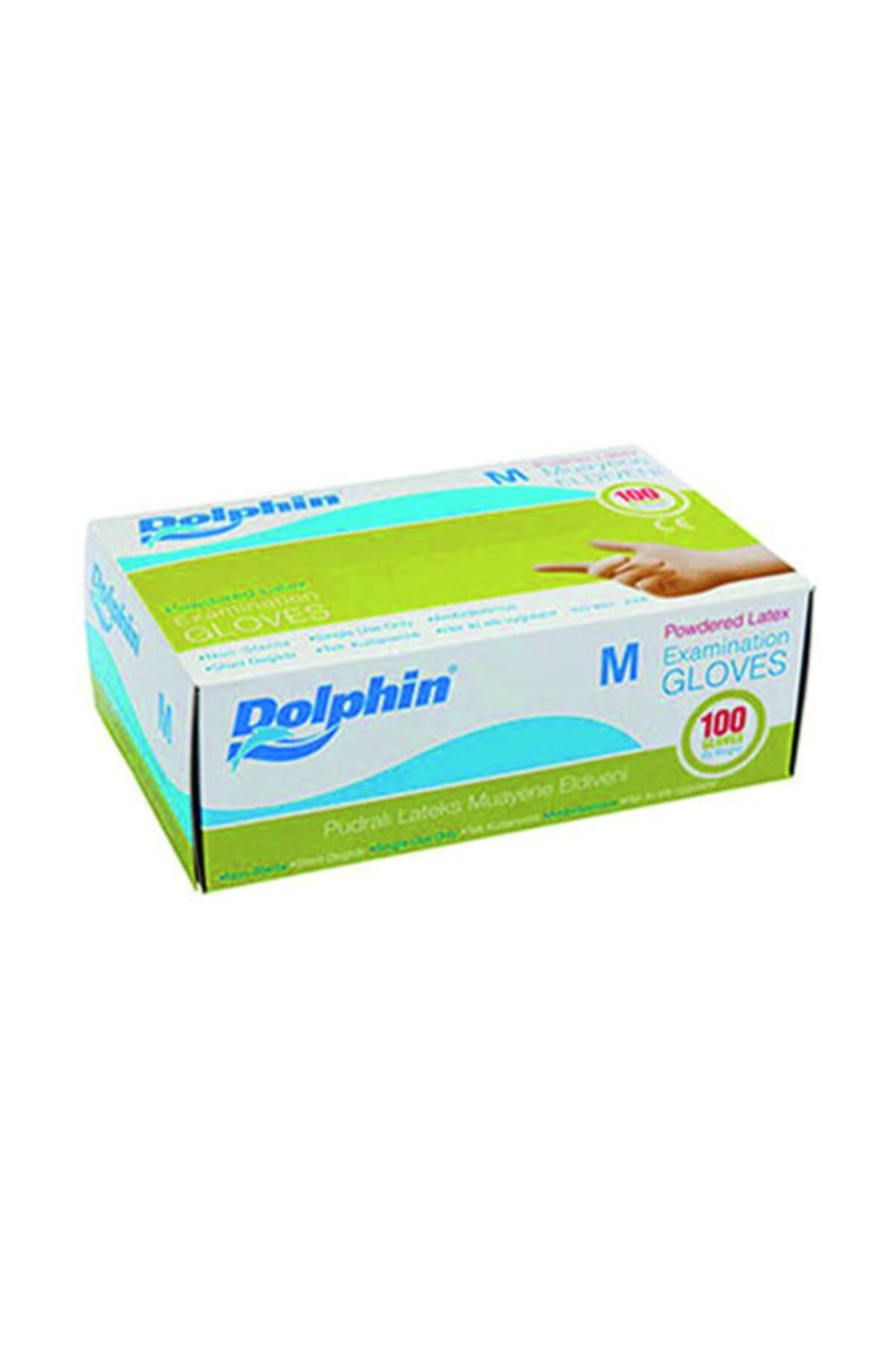 Dolphin Pudralı Lateks Muayene Eldiven M Beden Temizlik Eldiveni