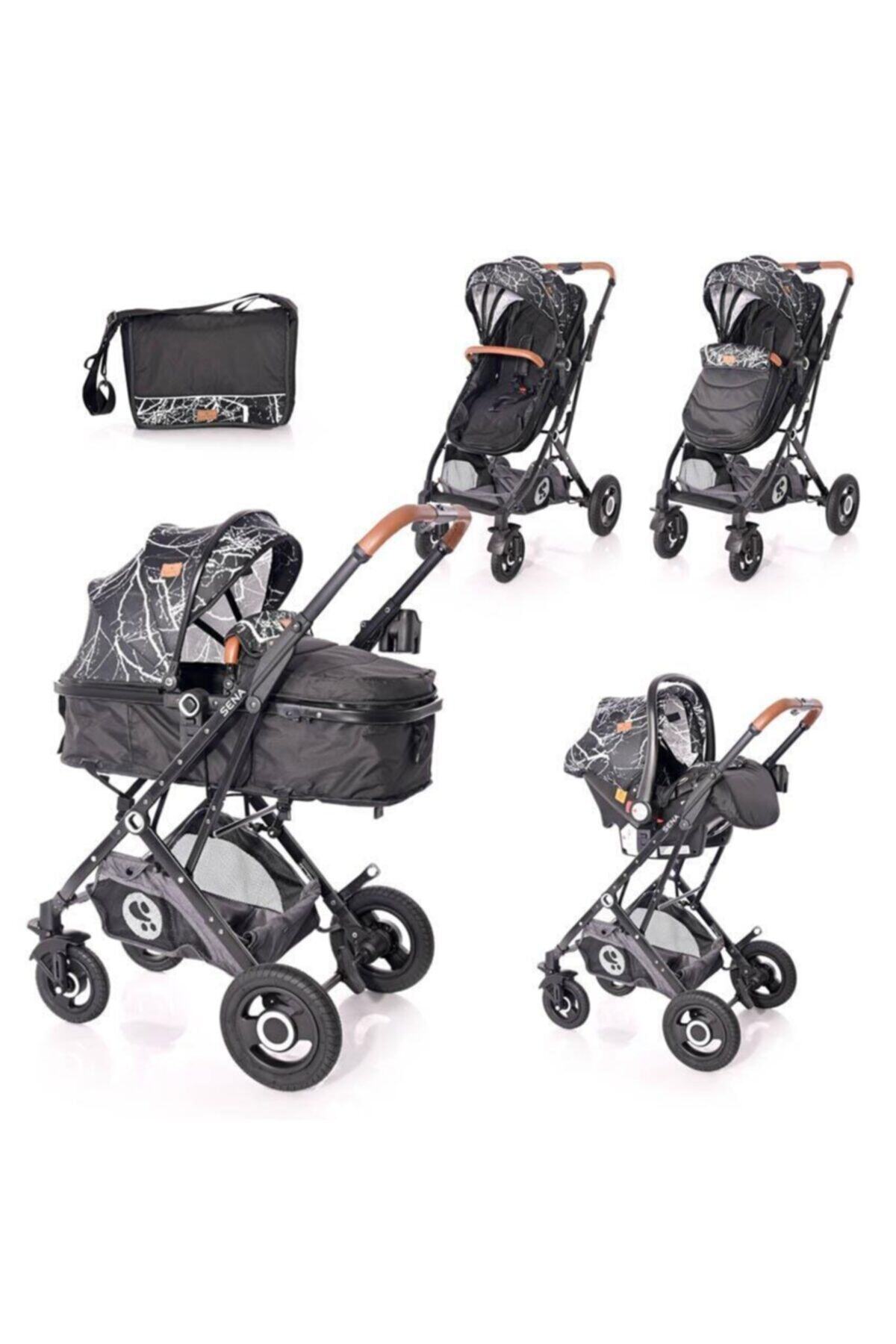 LORELLİ Sena Travel Sistem Bebek Arabası - Black Marble