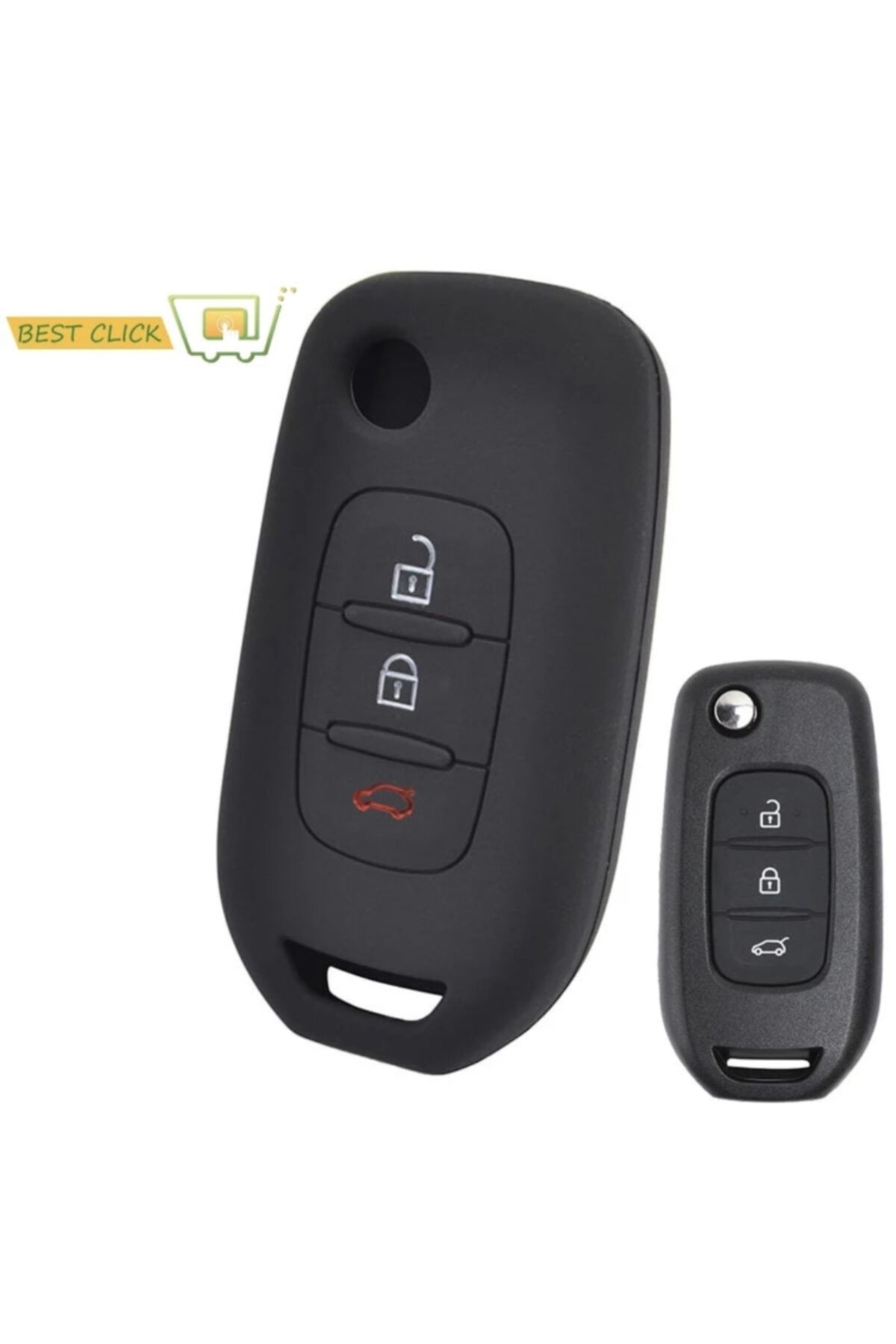 Nildaoto Renault Clio 5 Megane 4 Kaleos Captur Kadjar Slikon Anahtar Kılıfı Siyah
